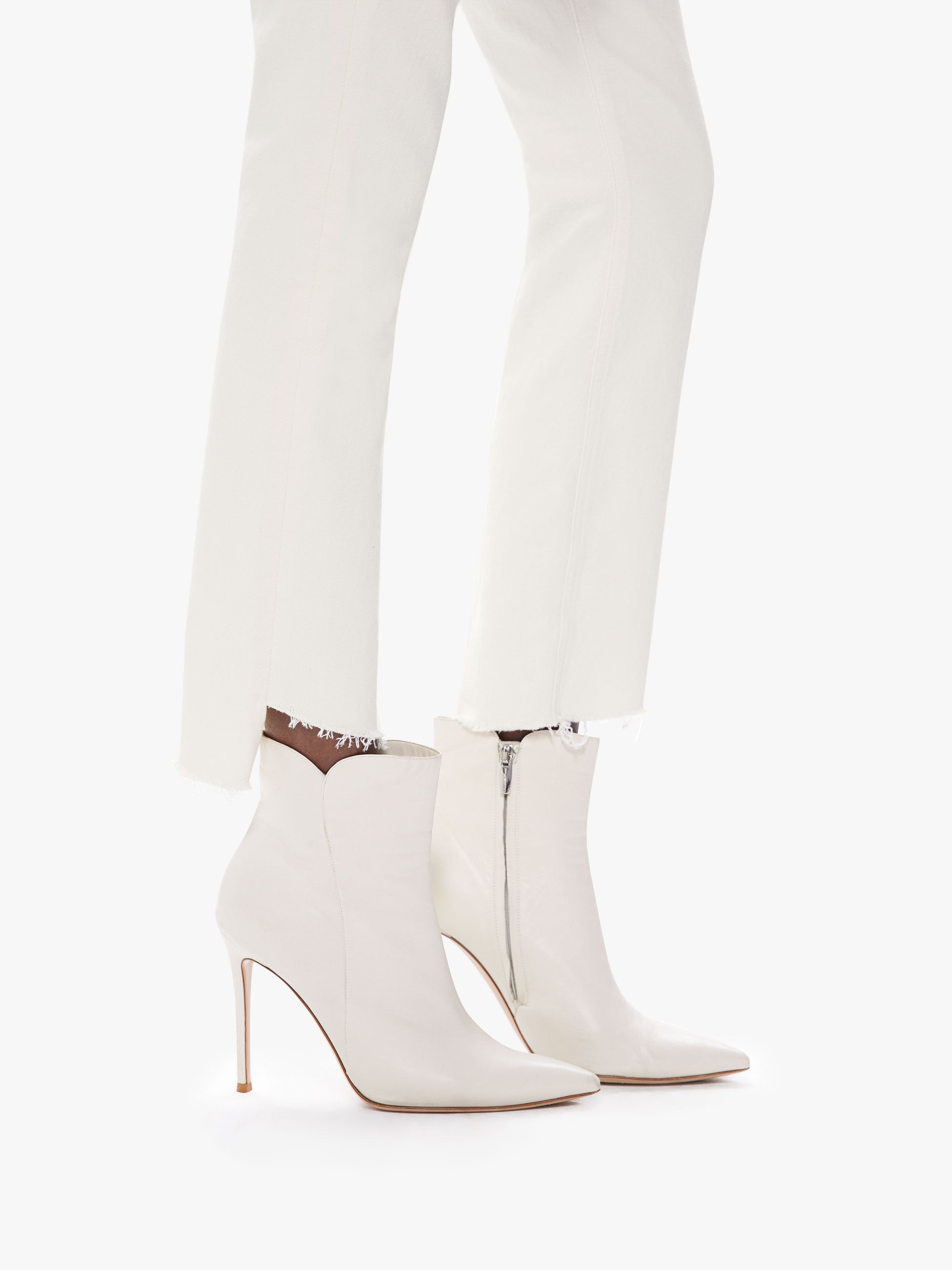 The Mid Rise Dazzler Ankle Step Fray - Antique White sold by MOTHER product image thumbnail 5