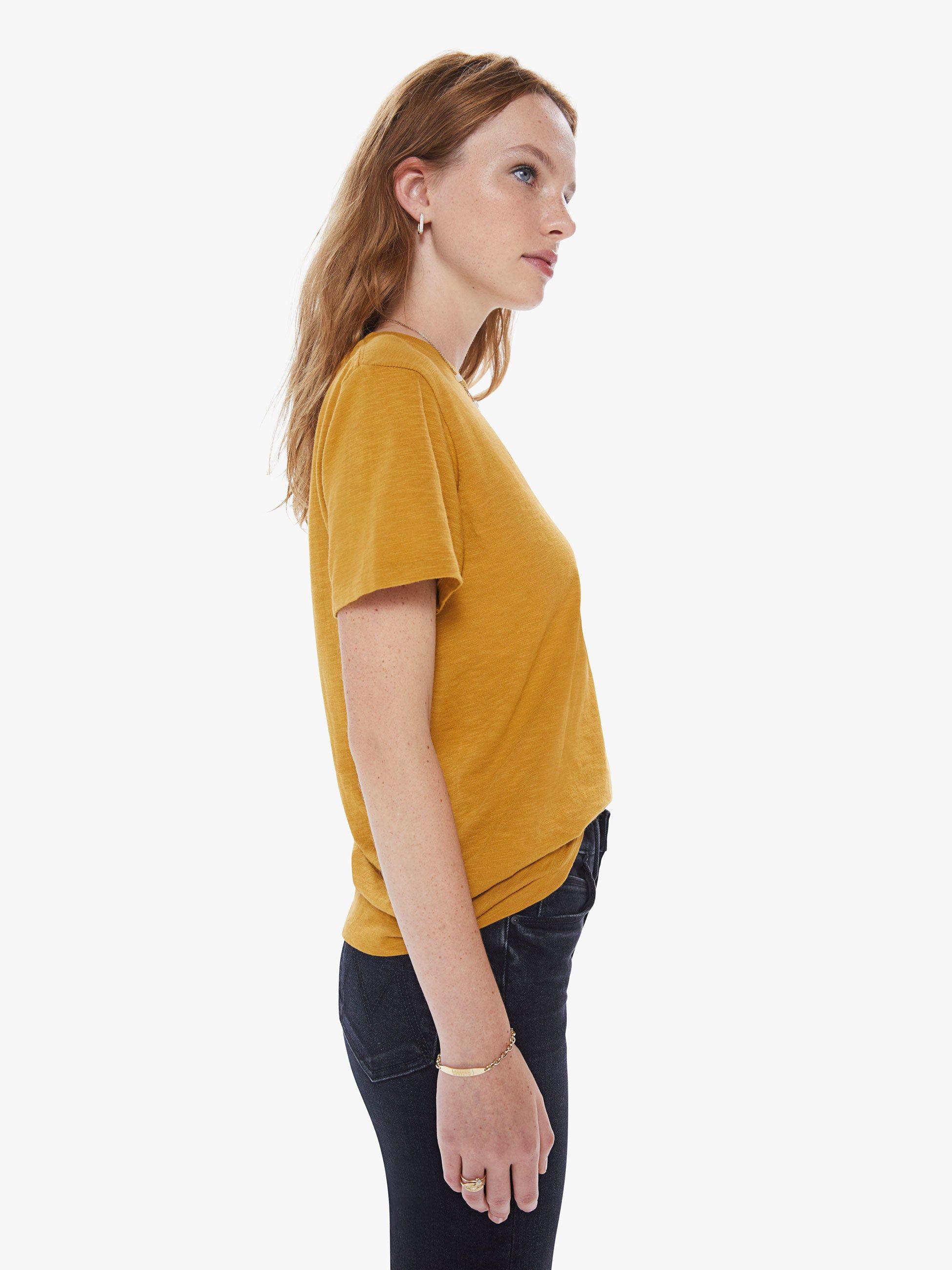 Velva Sheen Rolled Short Sleeve Tee - Mustard sold by MOTHER product image thumbnail 3