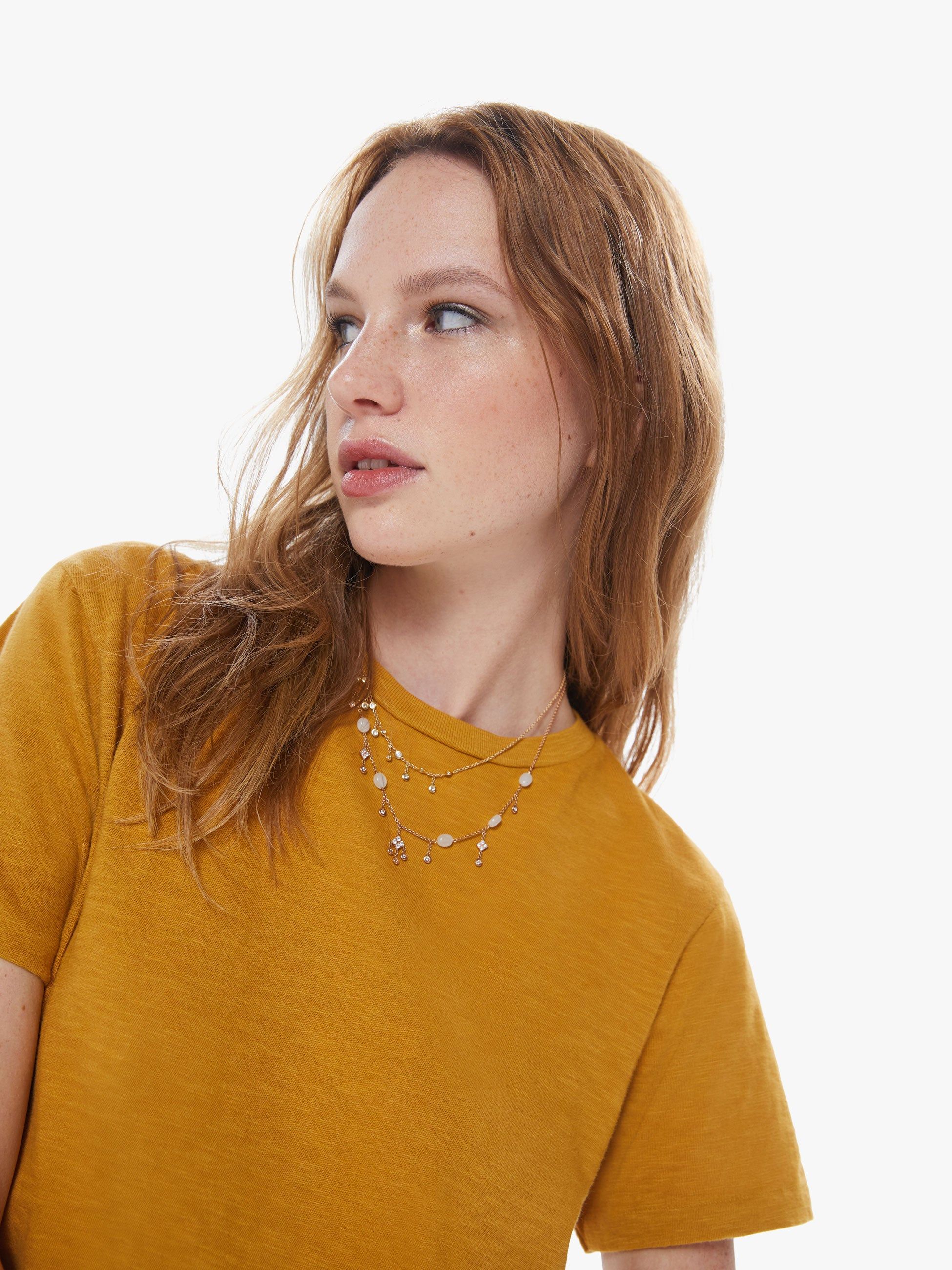 Velva Sheen Rolled Short Sleeve Tee - Mustard sold by MOTHER product image thumbnail 6
