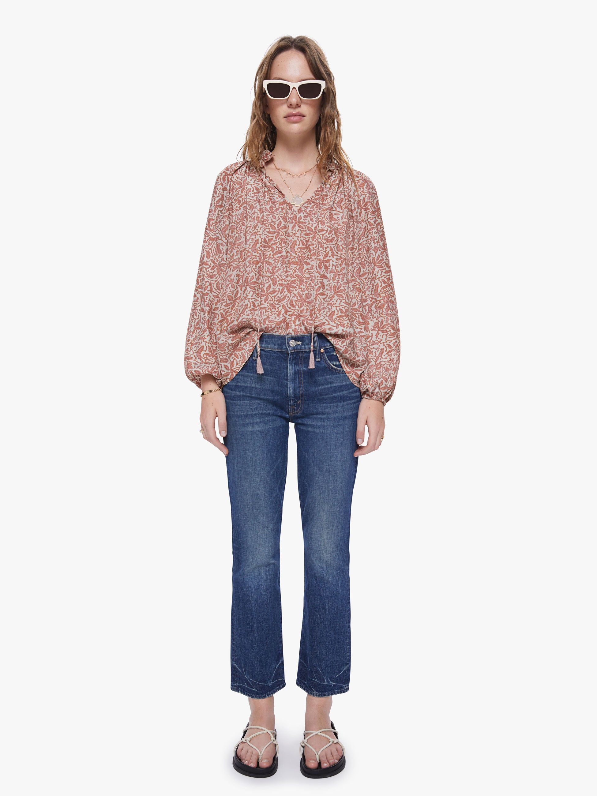 Natalie Martin Penny Top - Gloriosa Print Sandstone sold by MOTHER product image thumbnail 5