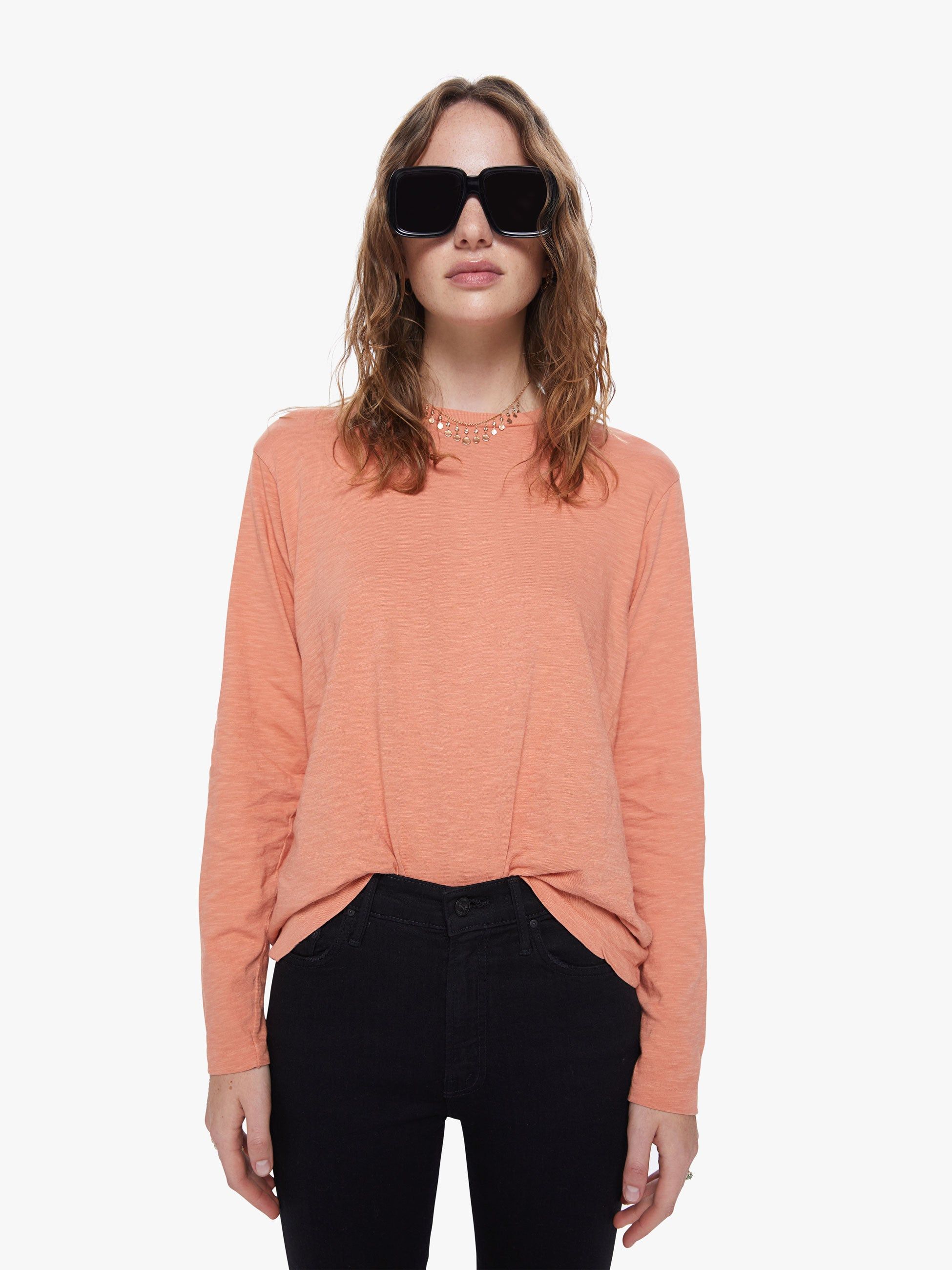Velva Sheen Rolled Long Sleeve Tee - Copper sold by MOTHER product image thumbnail 2