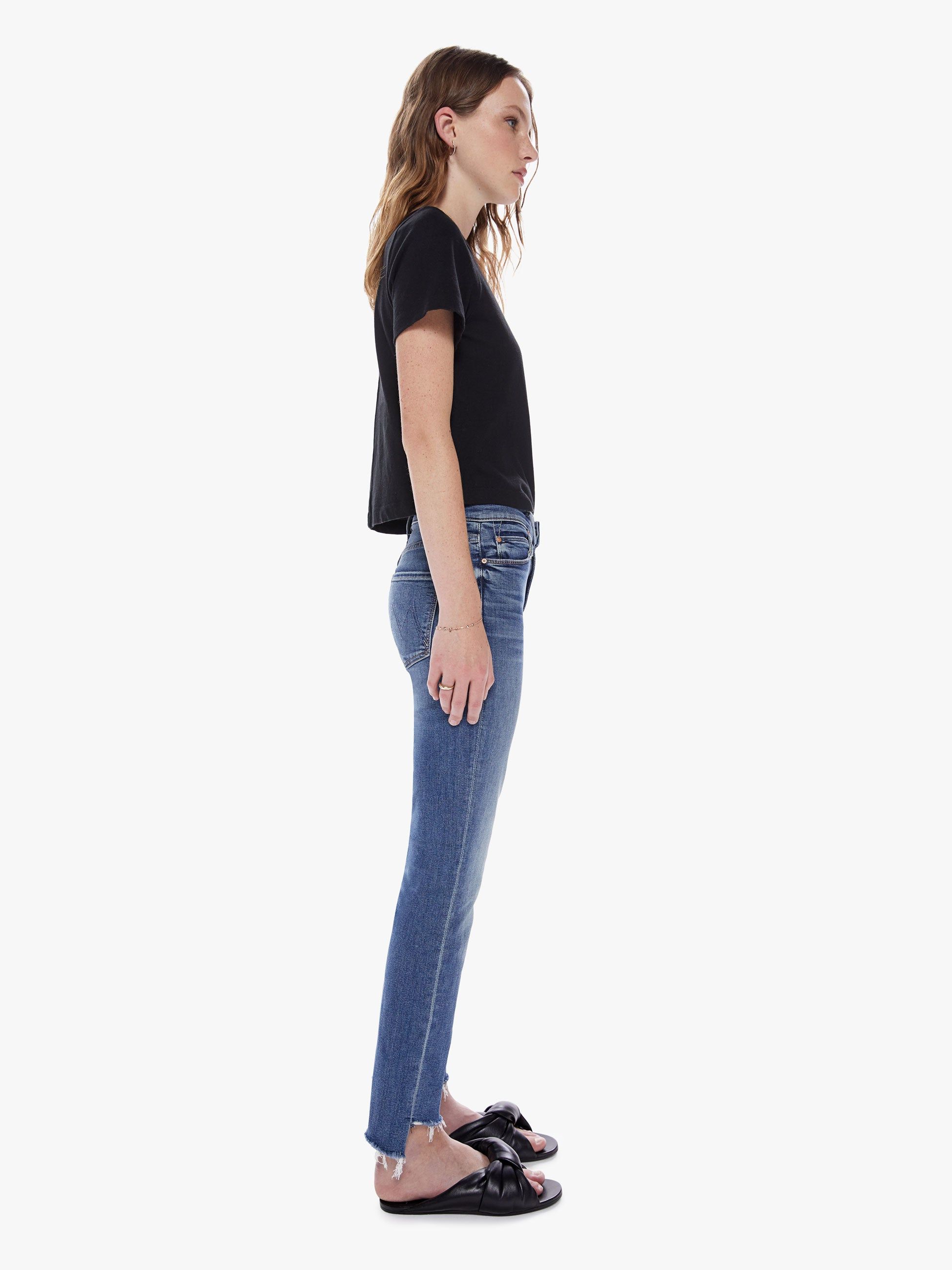 The Mid Rise Dazzler Ankle Step Fray - Walking On Coals sold by MOTHER product image thumbnail 3