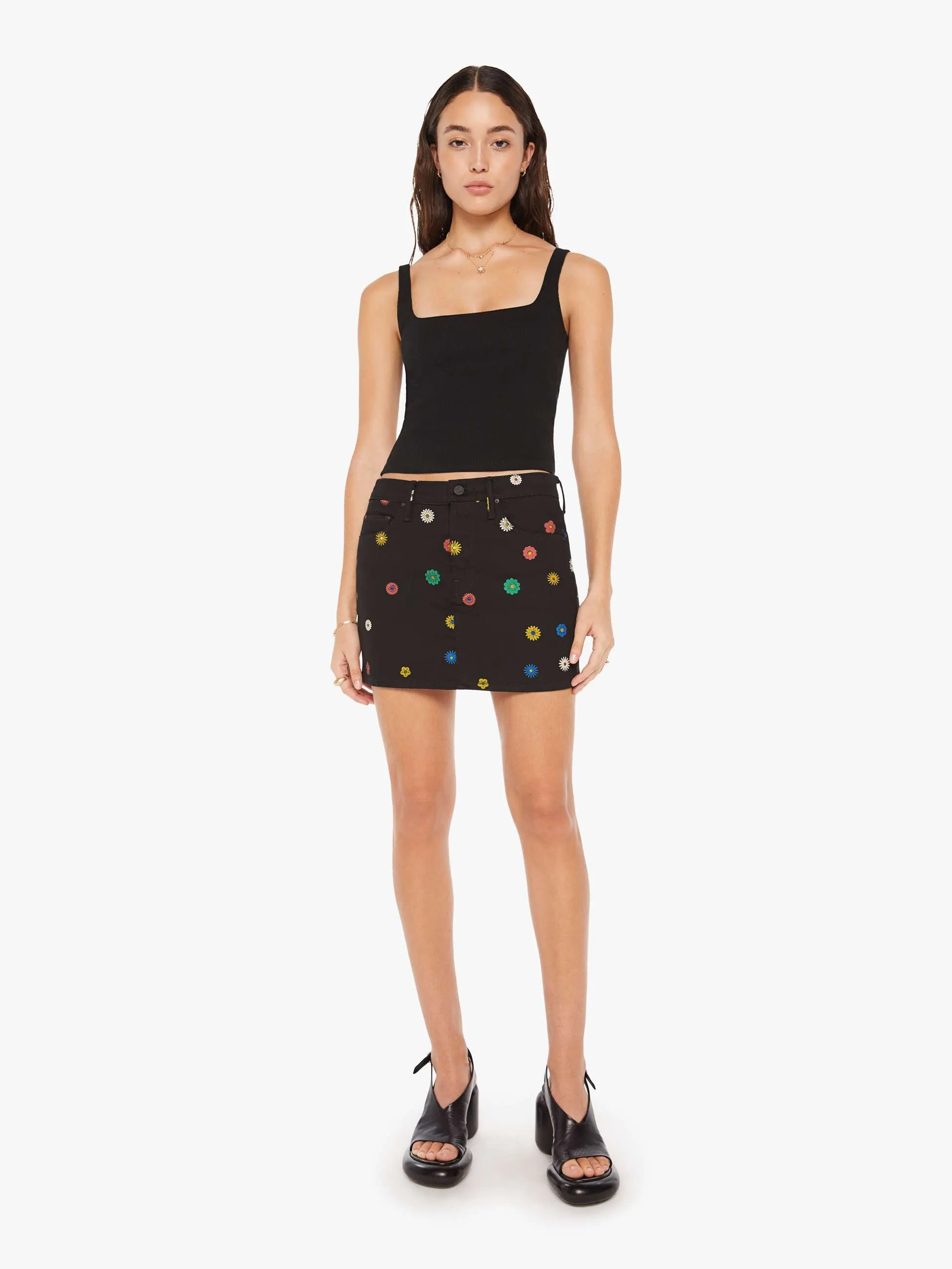 The Vagabond Mini Skirt - Fresh As A Daisy sold by MOTHER product image thumbnail 2