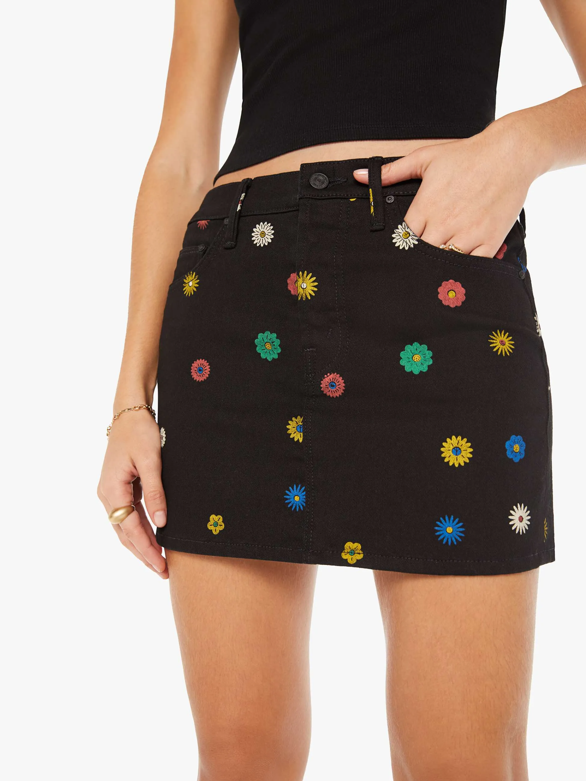 The Vagabond Mini Skirt - Fresh As A Daisy sold by MOTHER product image thumbnail 5