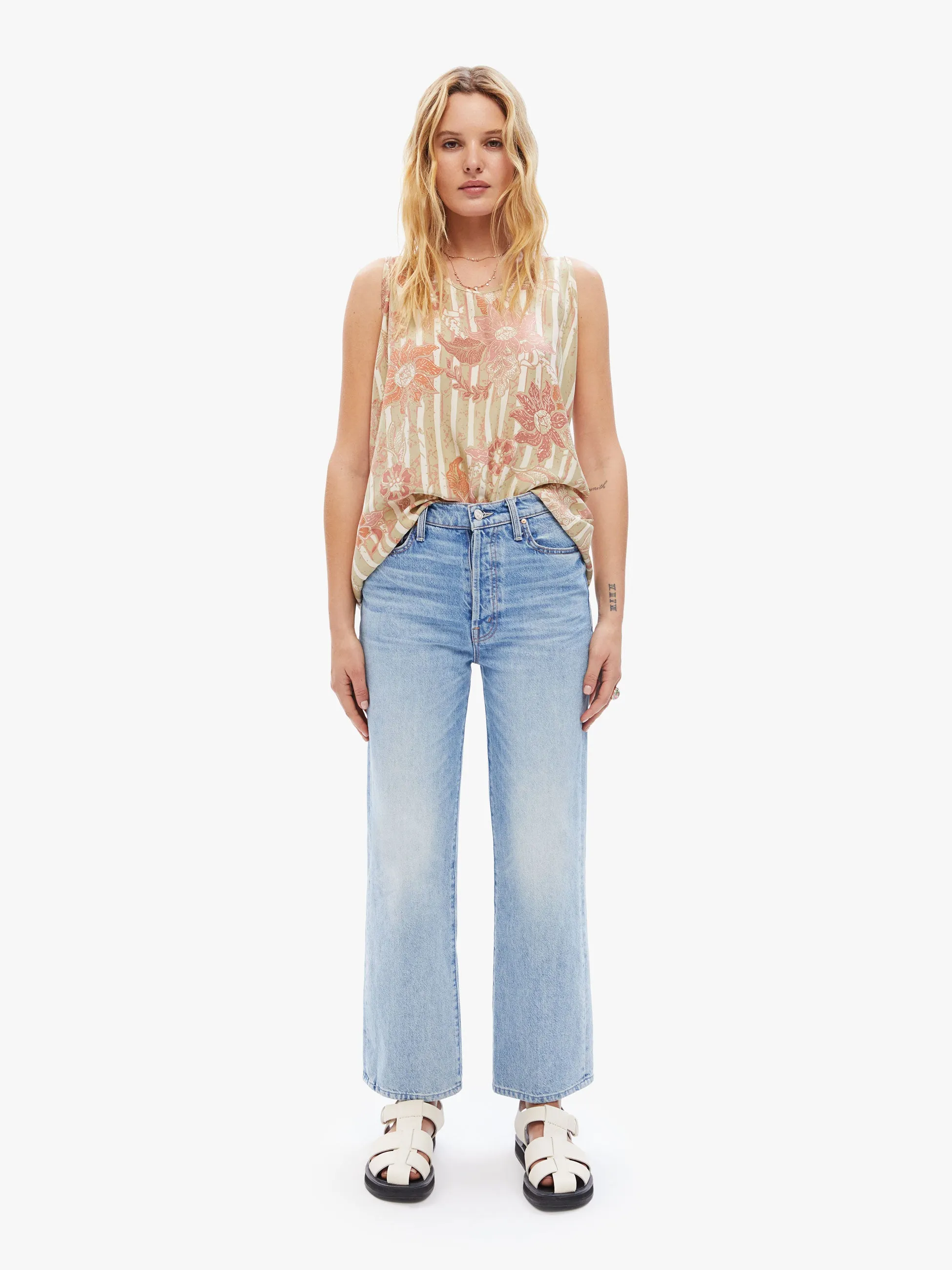 Natalie Martin Ariana Tank - Sunflower Stripe Print Clay sold by MOTHER product image thumbnail 5