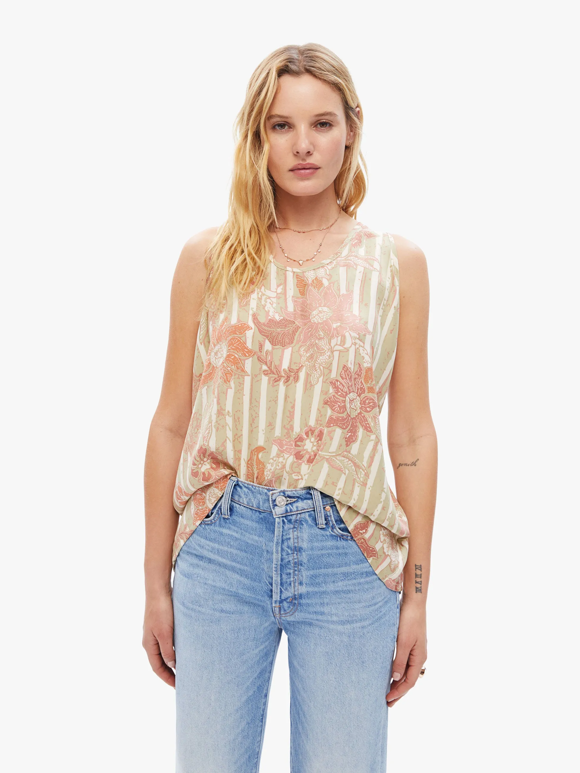 Natalie Martin Ariana Tank - Sunflower Stripe Print Clay sold by MOTHER product image thumbnail 2