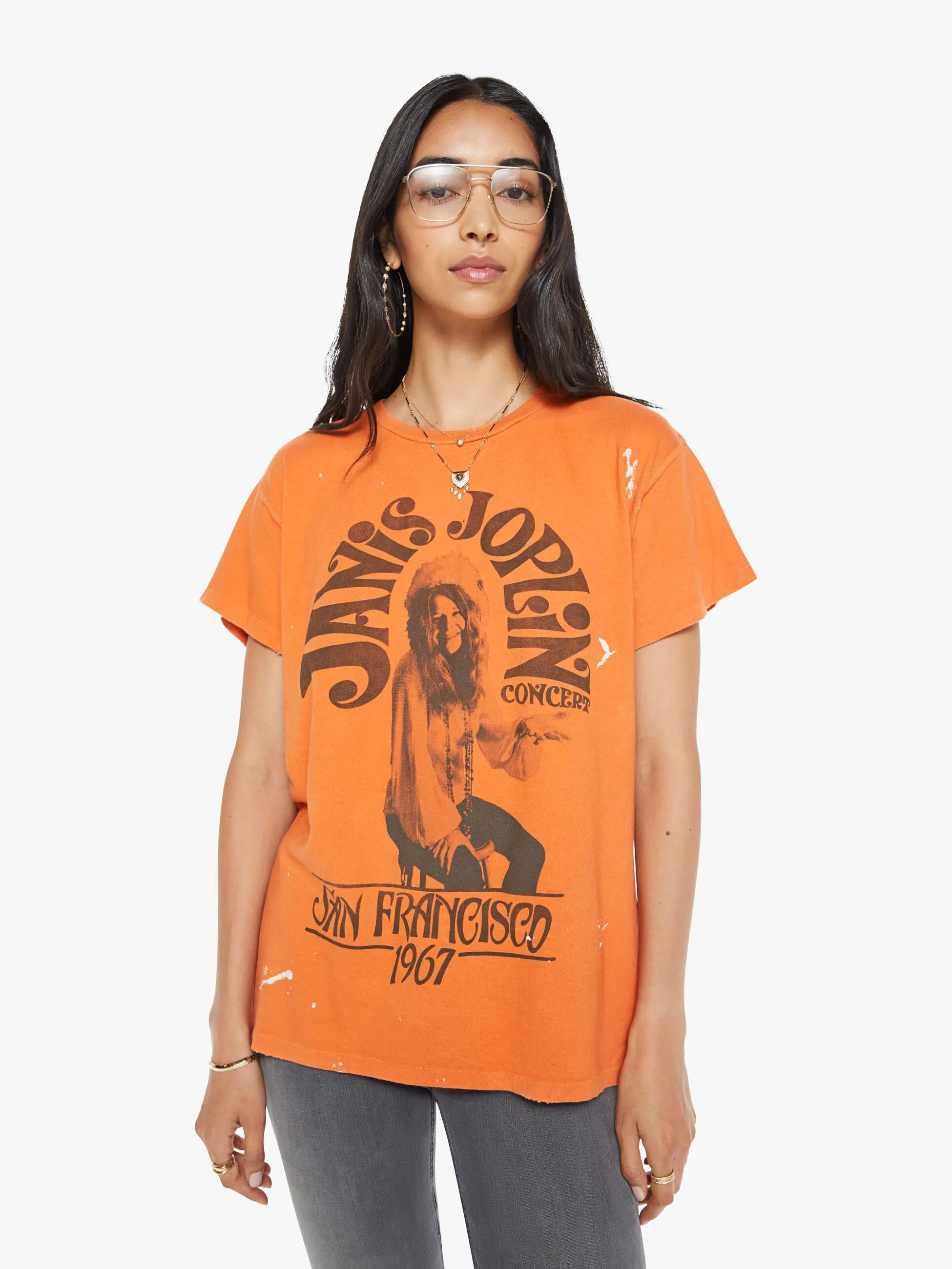 MadeWorn Janis Joplin Tee - Orange Crush sold by MOTHER