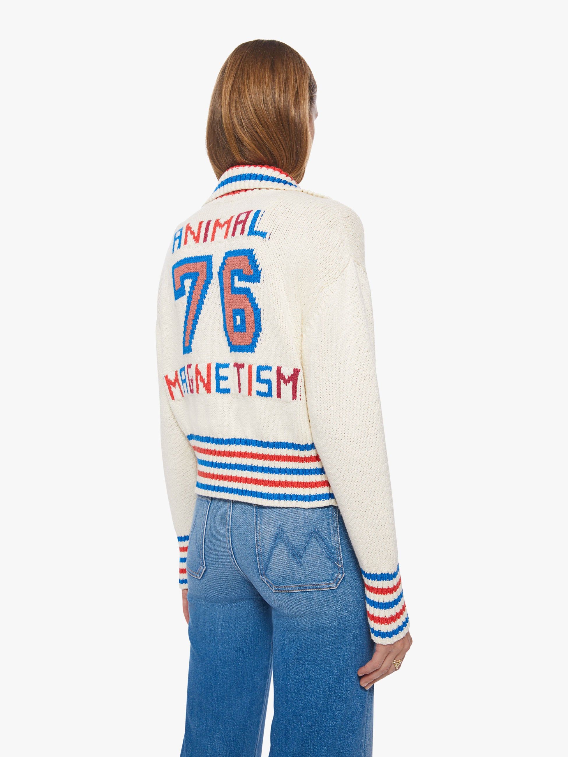 The Button Collar Cardigan - Animal 76 sold by MOTHER product image thumbnail 4