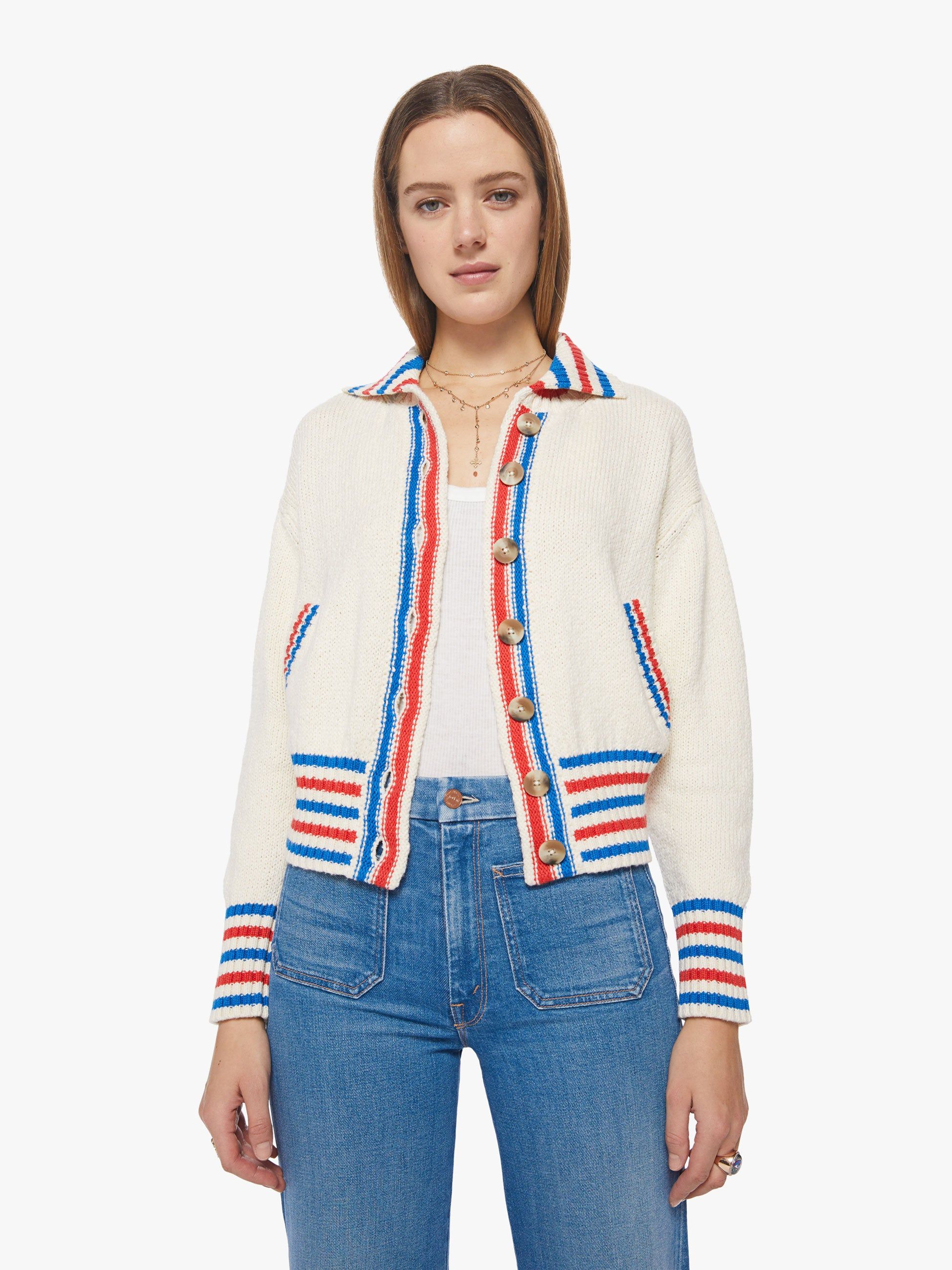 The Button Collar Cardigan - Animal 76 sold by MOTHER product image thumbnail 2