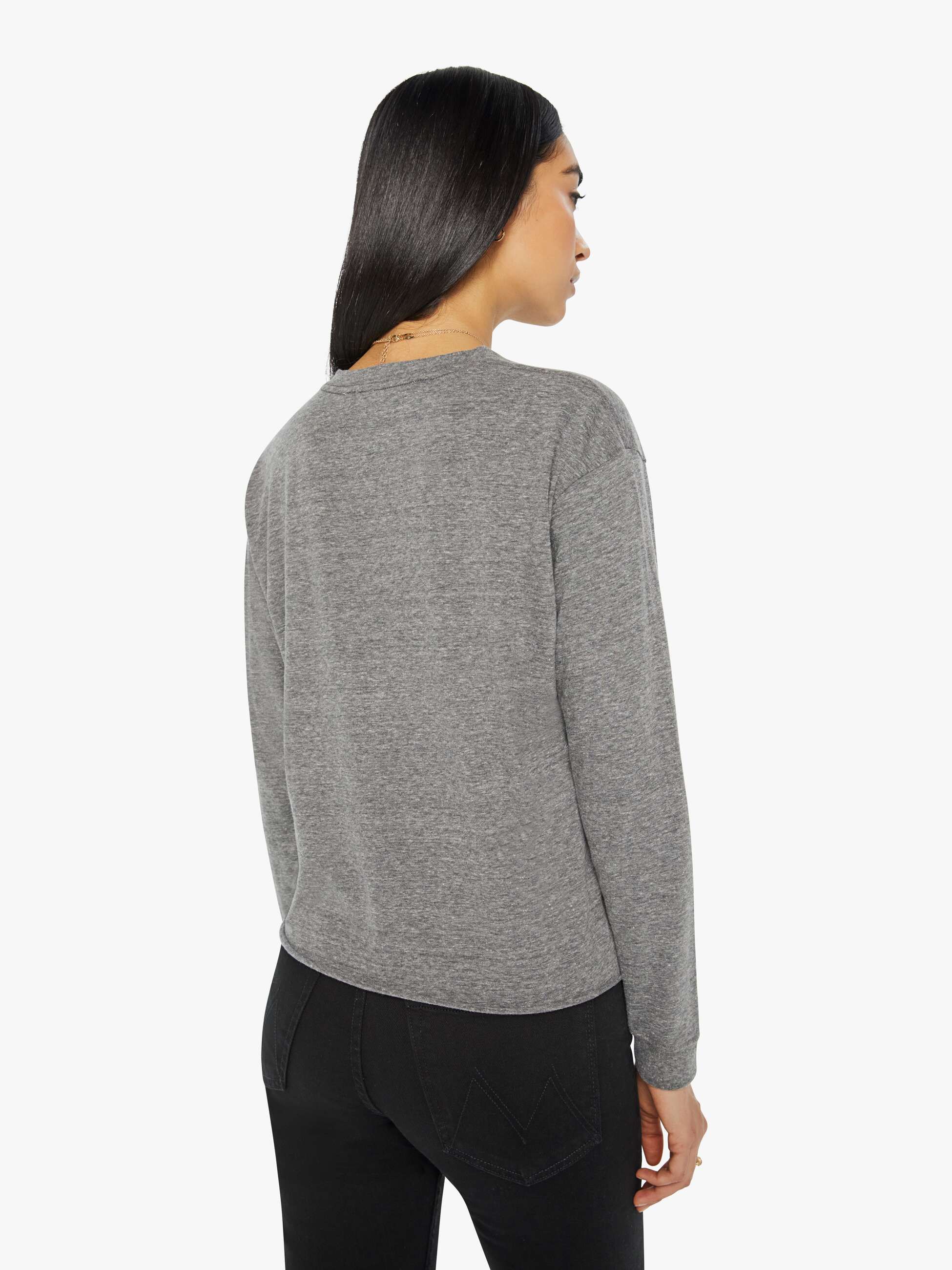 The L/S Slouchy Cut Off - Heather Grey sold by MOTHER product image thumbnail 3