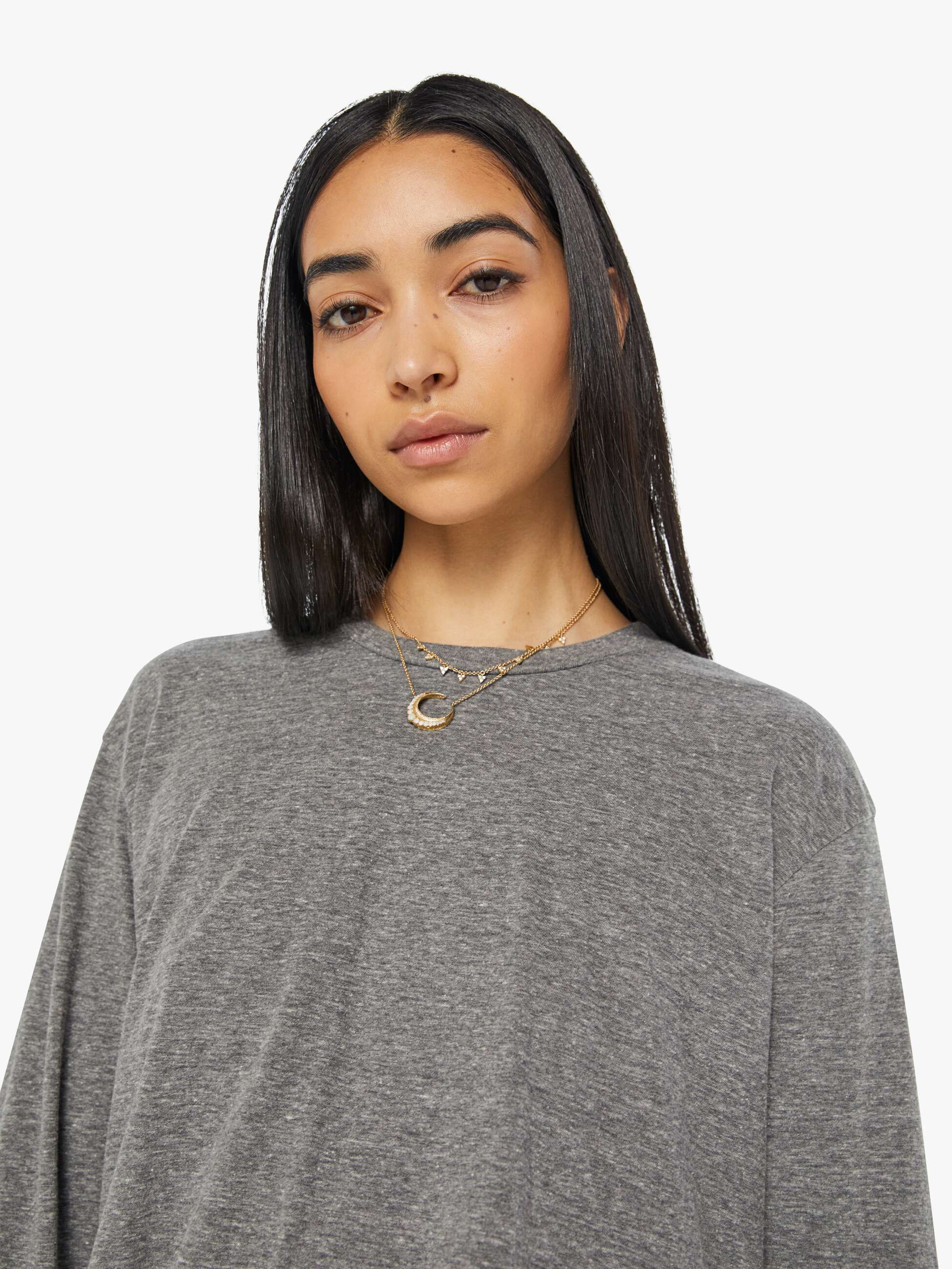 The L/S Slouchy Cut Off - Heather Grey sold by MOTHER product image thumbnail 5