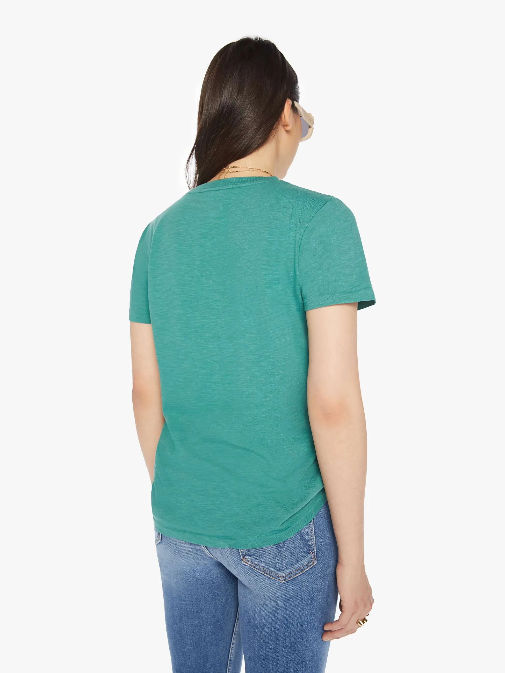 Velva Sheen Rolled Short Sleeve Regular Tee - Foggy Green sold by MOTHER product image thumbnail 4
