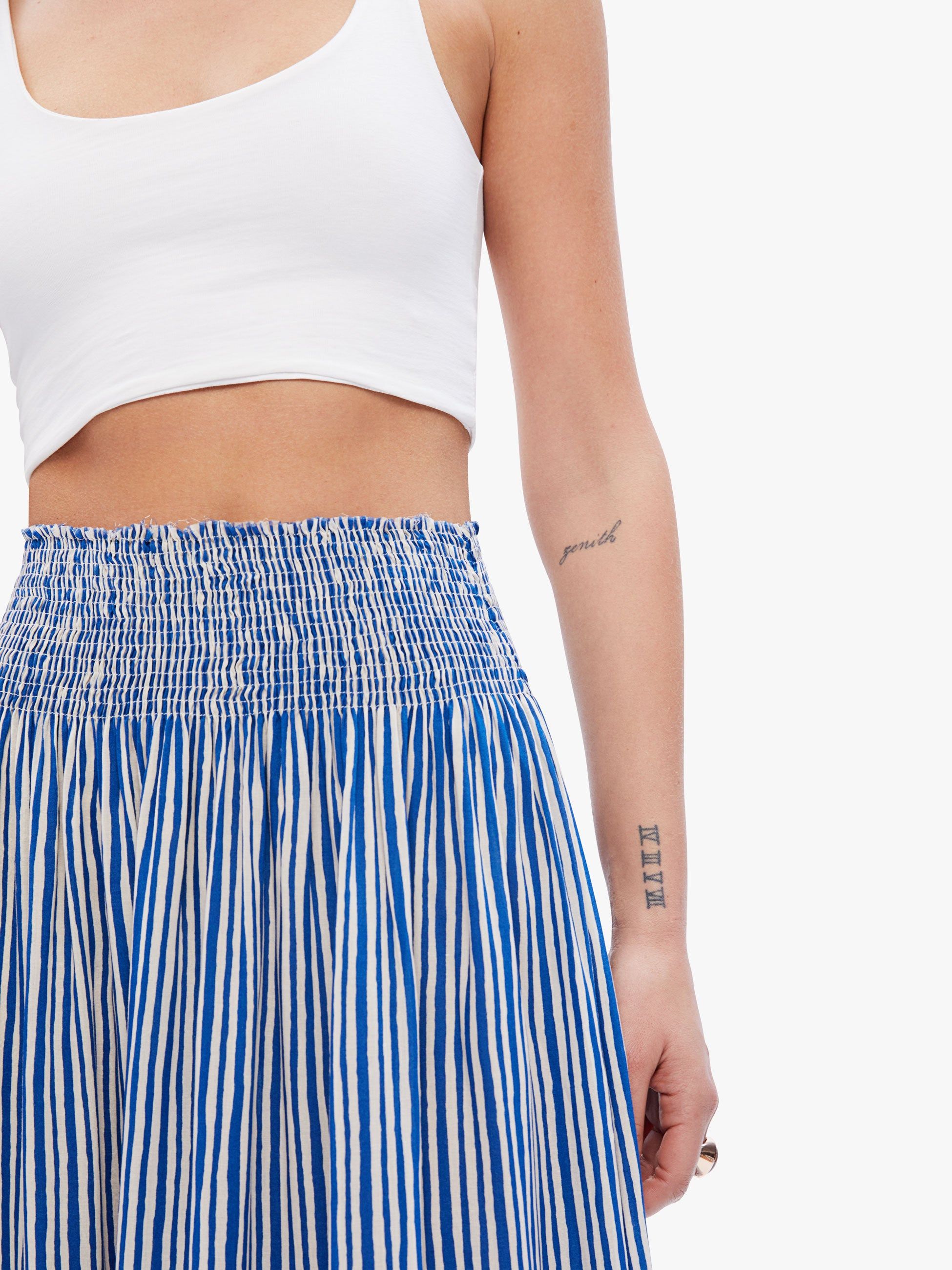 Natalie Martin Bella Skirt - Painted Stripe Deep Blue sold by MOTHER product image thumbnail 5