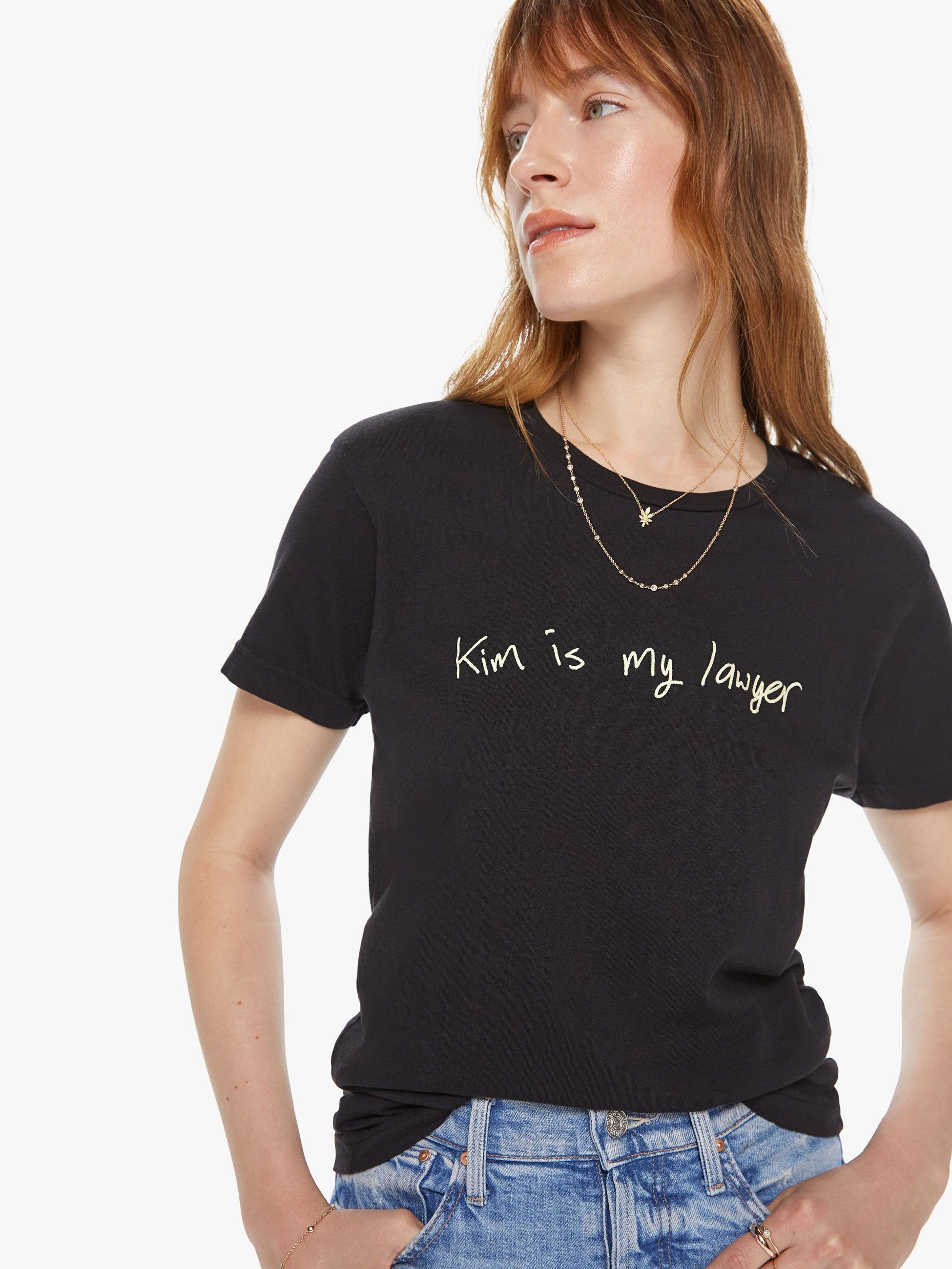 Cloney Kim Is My Lawyer Tee - Black sold by MOTHER product image thumbnail 5