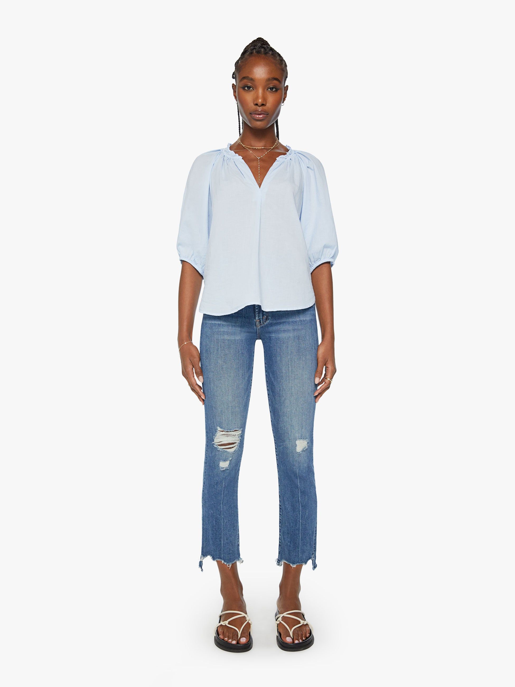 XiRENA Jules Top - Baby Blue sold by MOTHER product image thumbnail 4