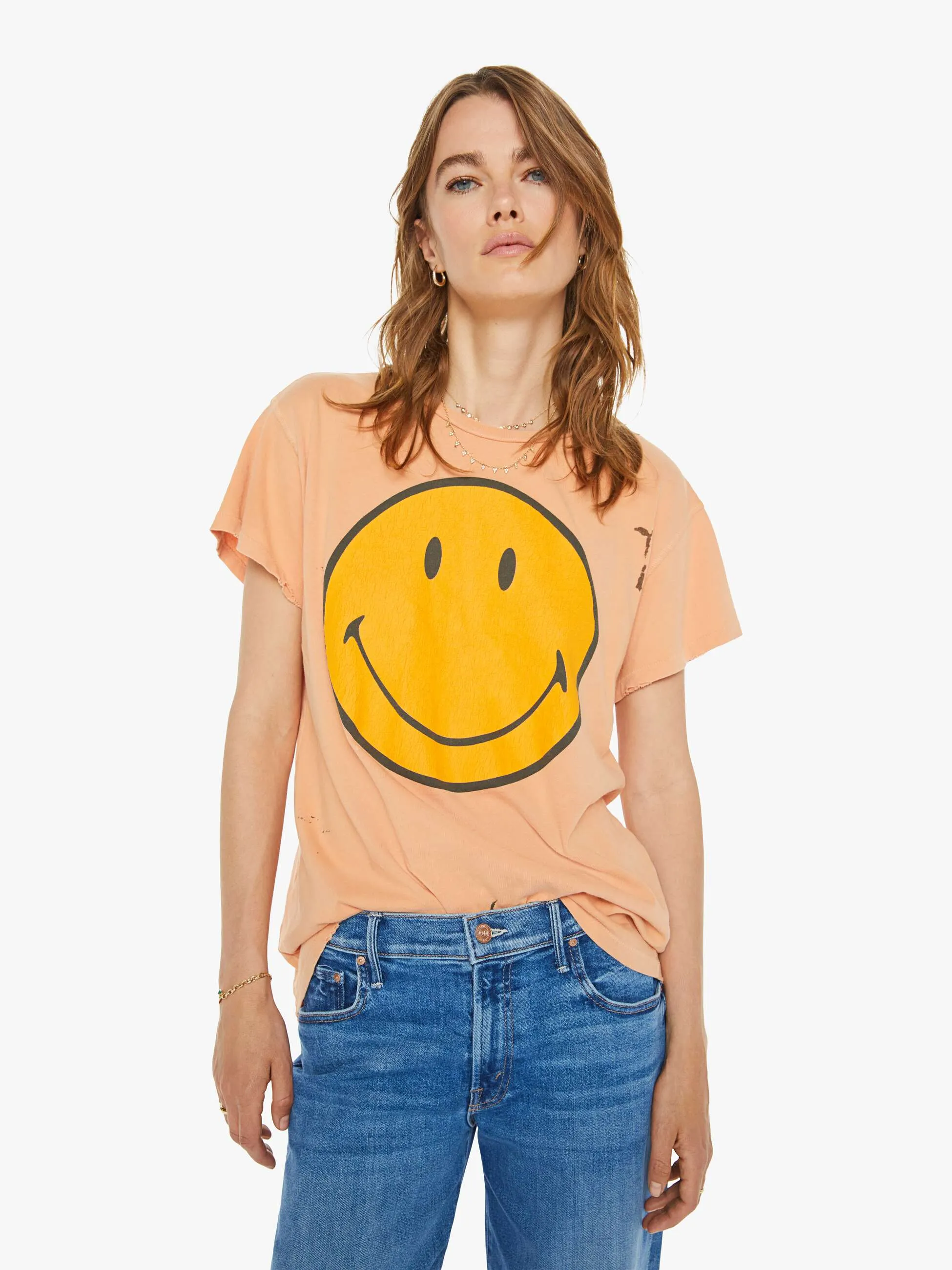 MadeWorn Keep Smiling Tee - Peach Fuzz sold by MOTHER product image thumbnail 2