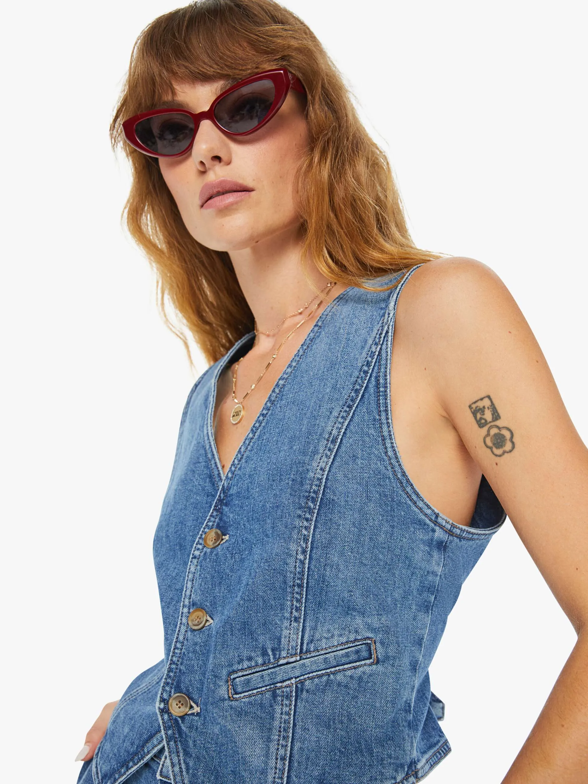 Clare V. x MOTHER The Belle Vest - Playing In Paris sold by MOTHER product image thumbnail 5
