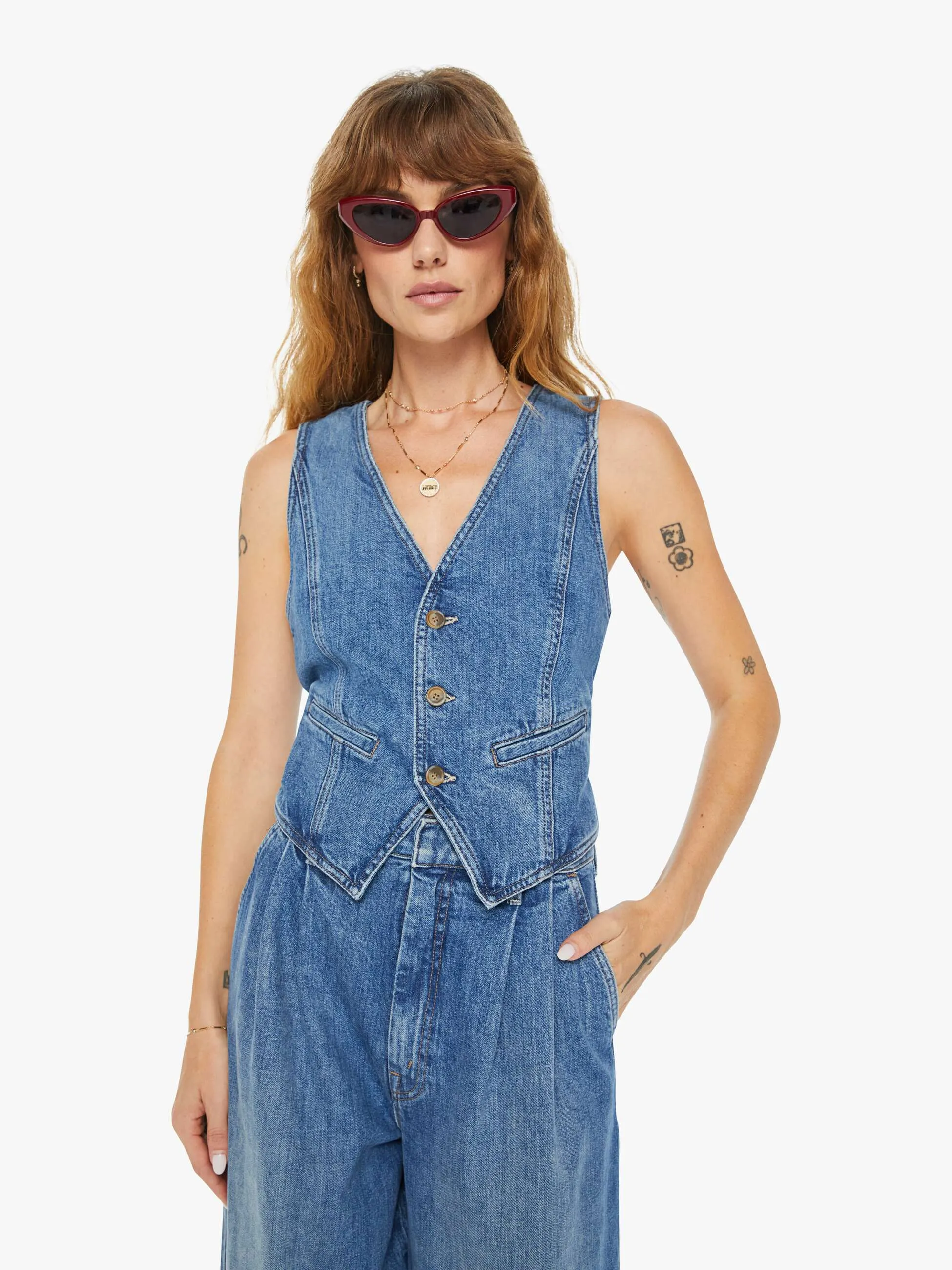 Clare V. x MOTHER The Belle Vest - Playing In Paris sold by MOTHER product image thumbnail 2