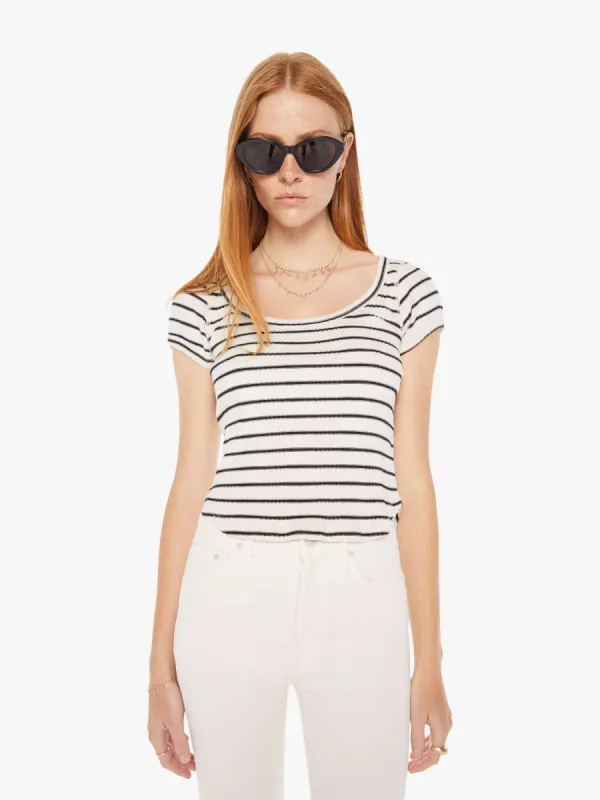 The Itty Bitty Scoop - Black And White Stripe sold by MOTHER