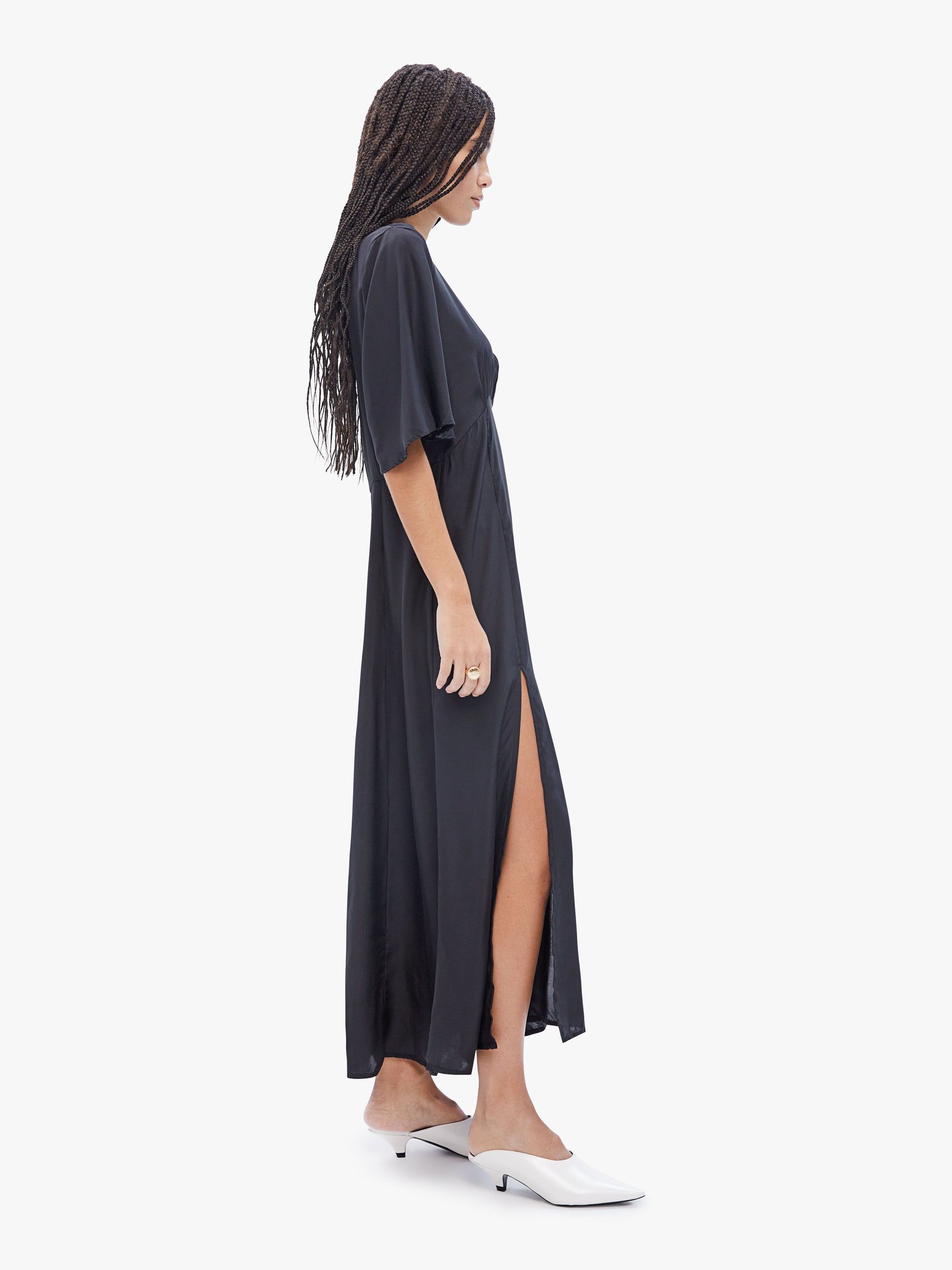 Natalie Martin Lily Dress - Black Silk sold by MOTHER product image thumbnail 3