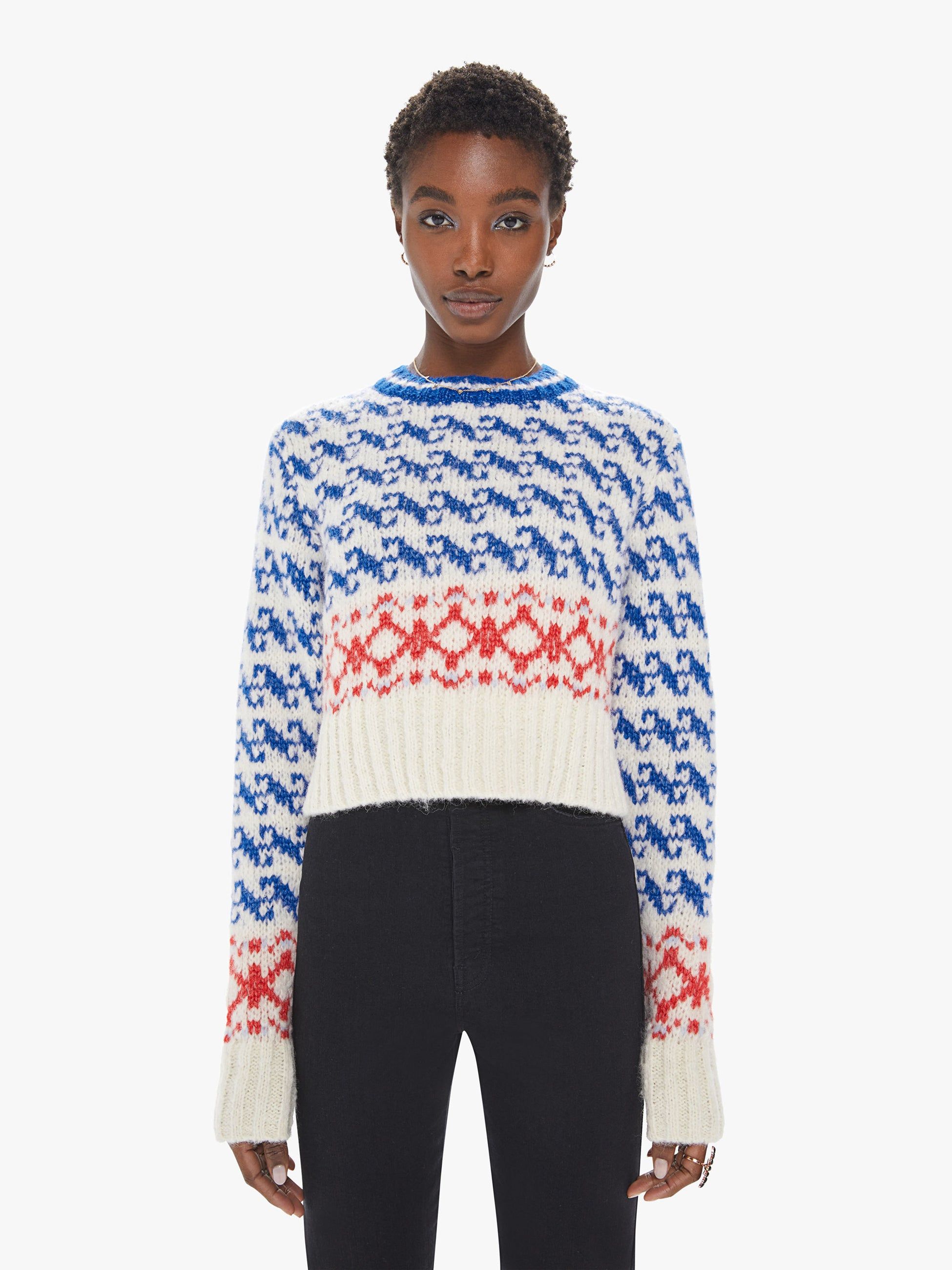 The Wide Sleeve Jumper Crop - The Longest Run sold by MOTHER