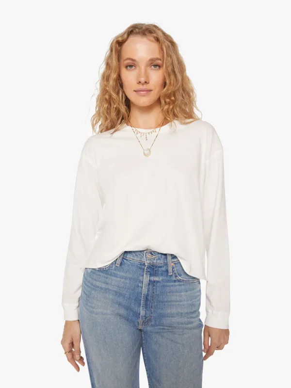 The L/S Slouchy Cut Off - Bright White made by MOTHER