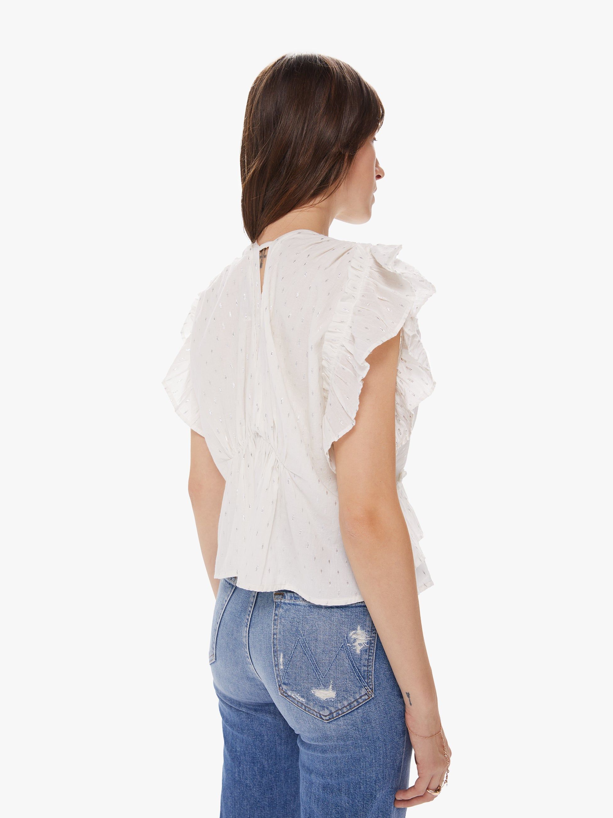 Maria Cher Gleam Top - White sold by MOTHER product image thumbnail 3