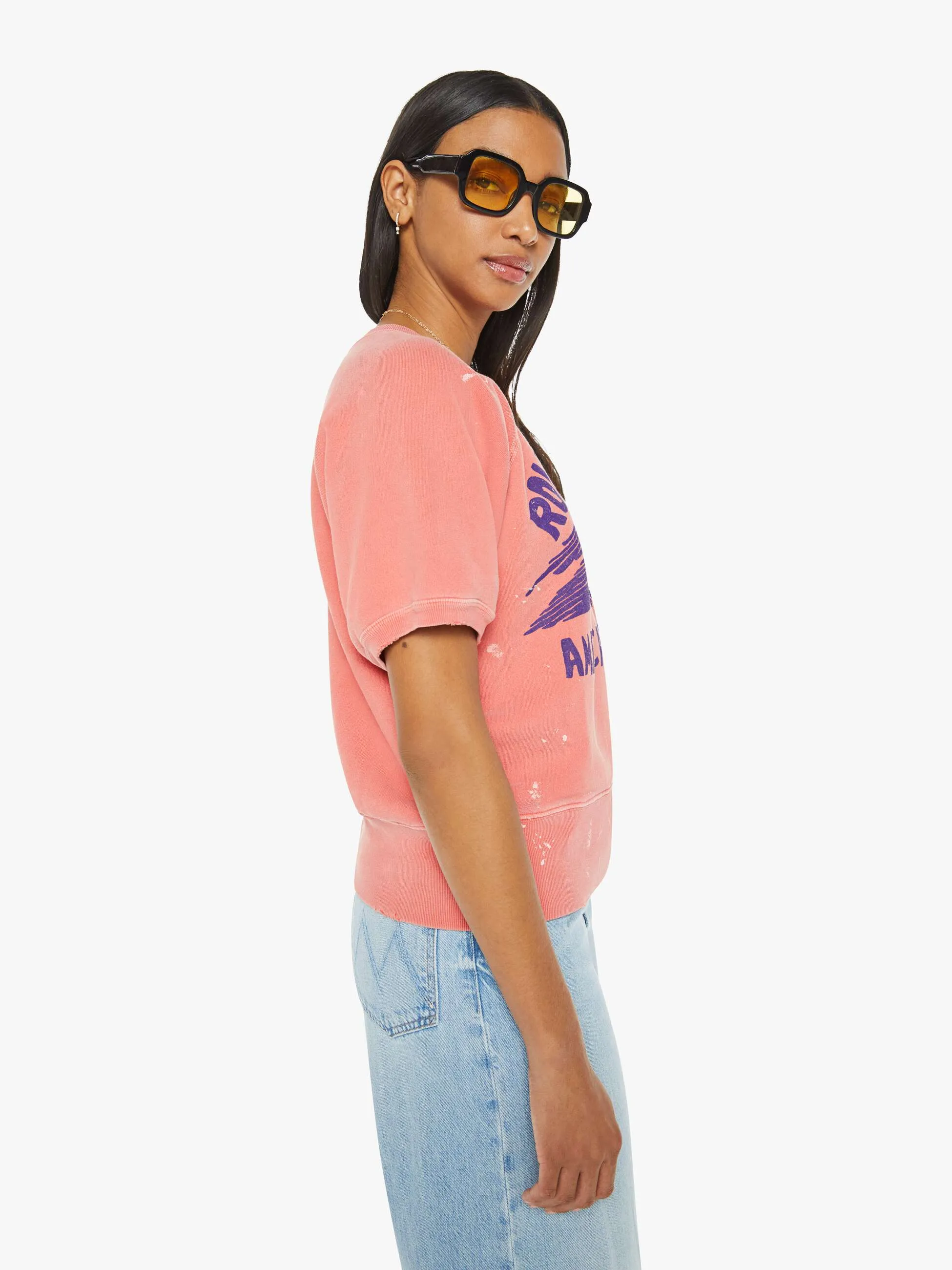 MadeWorn Rolling Stones S/S Sweatshirt - Cherry sold by MOTHER product image thumbnail 3