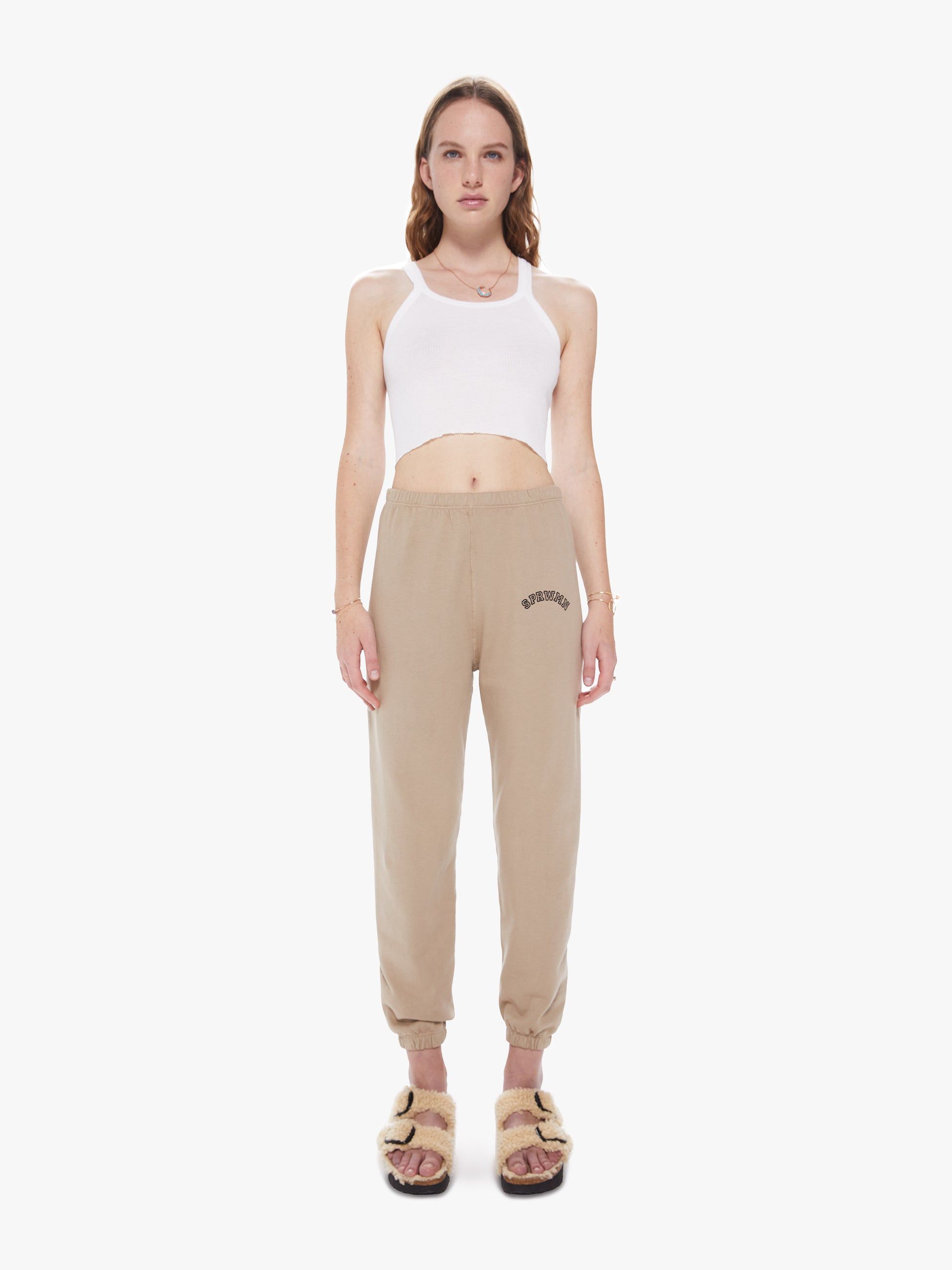 SPRWMN College Logo Sweatpants - Khaki sold by MOTHER