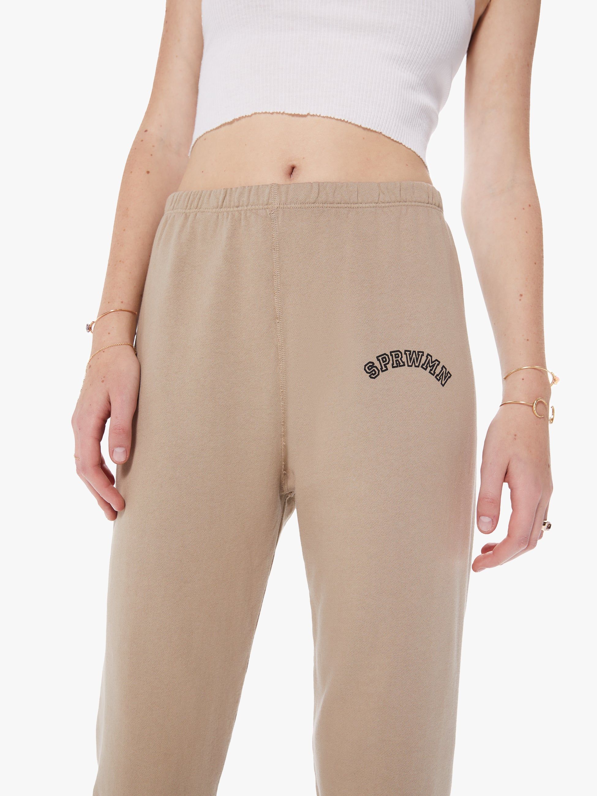 SPRWMN College Logo Sweatpants - Khaki sold by MOTHER product image thumbnail 4