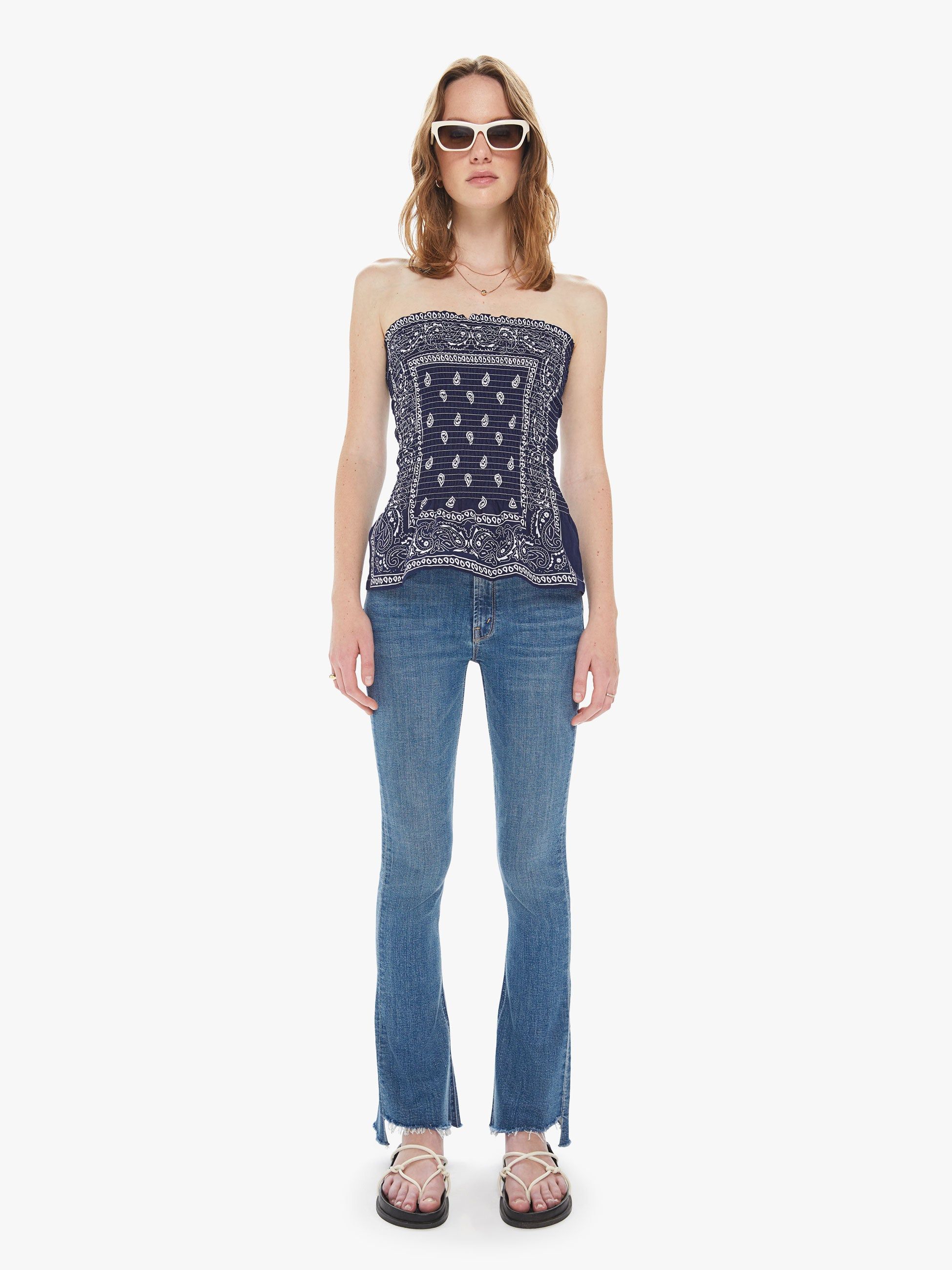 Arizona Love Bandana Tube Top - Navy sold by MOTHER product image thumbnail 5