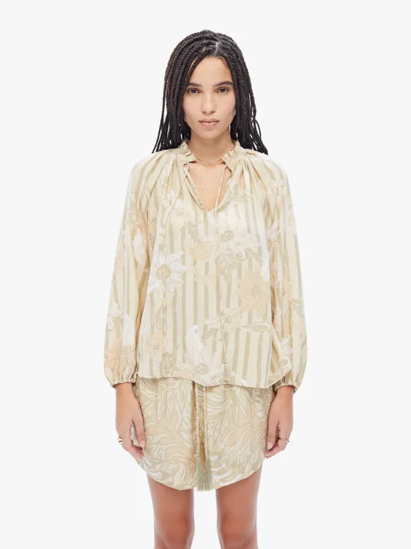 Natalie Martin Penny Blouse - Sunflower Stripe Print Agave sold by MOTHER