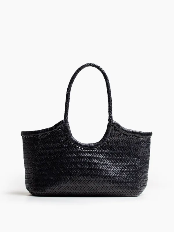 Basket Case Kerala Leather Carryall - Black sold by MOTHER