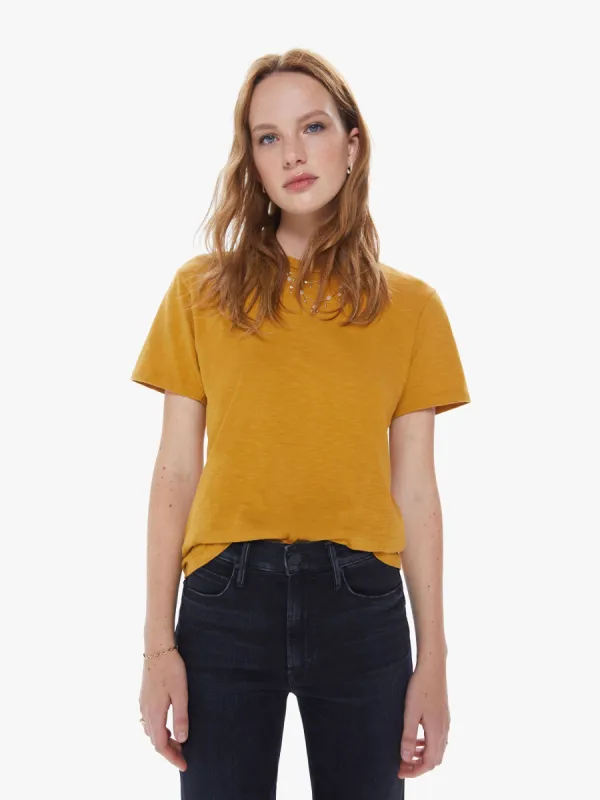 Velva Sheen Rolled Short Sleeve Tee - Mustard sold by MOTHER