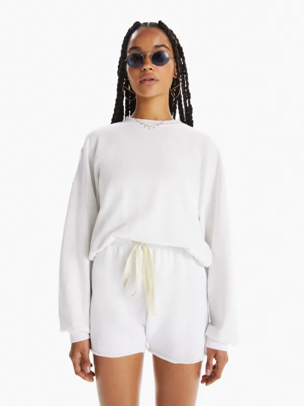 The Loosen Up Crop - Step By Step - Bright White sold by MOTHER