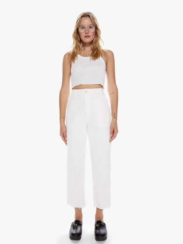 The Patch Pocket Private Ankle Fray - Cream Puffs sold by MOTHER