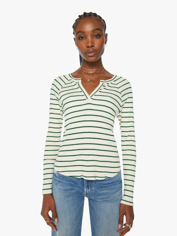 The Split Varsity Long Sleeve - High Road Stripe sold by MOTHER