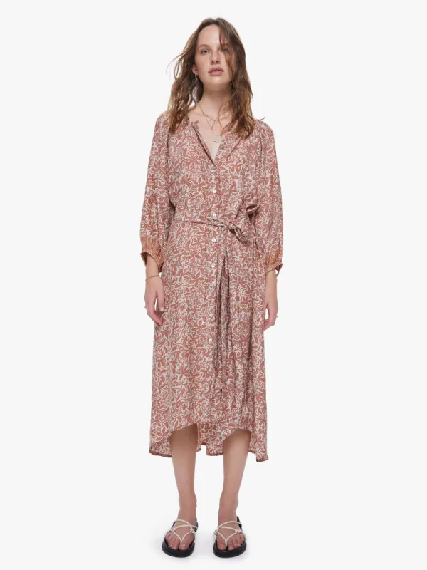 Natalie Martin Alex Dress - Gloriosa Print Sandstone made by MOTHER
