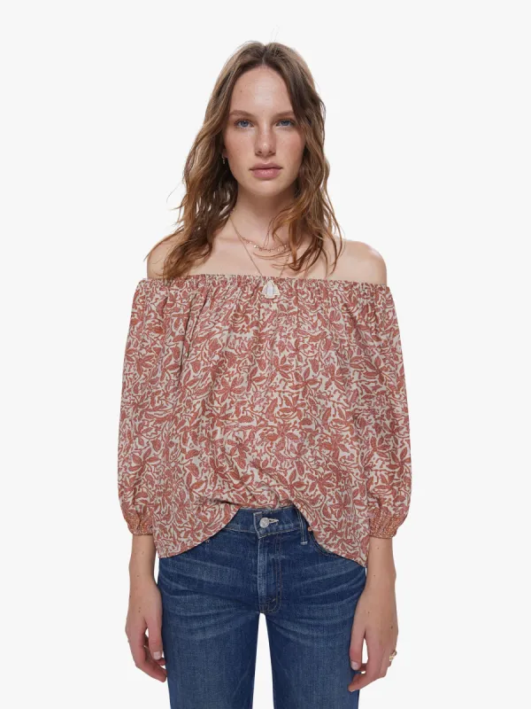 Natalie Martin Ella Top - Gloriosa Print Sandstone sold by MOTHER