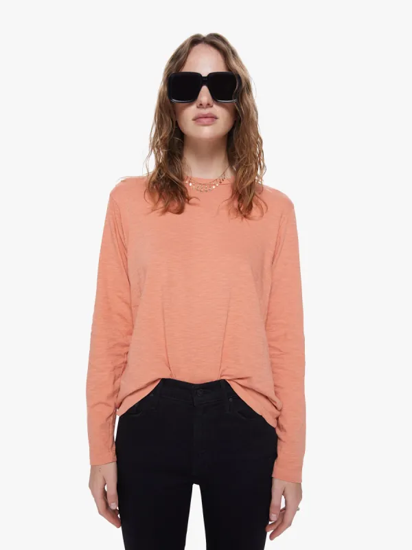 Velva Sheen Rolled Long Sleeve Tee - Copper made by MOTHER