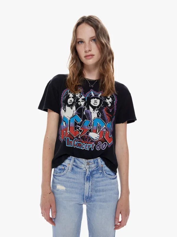 MadeWorn AC/DC 1980 Cropped Tee - Coal sold by MOTHER