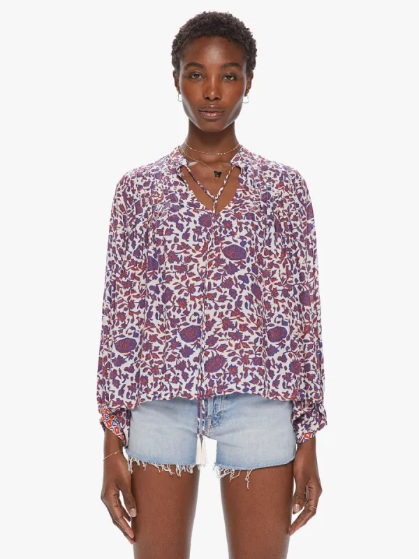 Natalie Martin Lizzy Shirt - Bloom Print Lapis sold by MOTHER