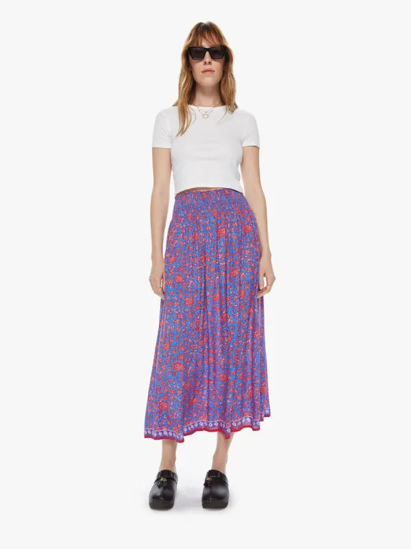 Natalie Martin Bella Skirt - Bloom Print Persian Blue sold by MOTHER