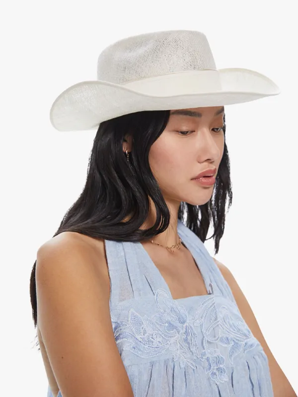 Maurizio Mykonos Simple Leather Linen Hat - White made by MOTHER