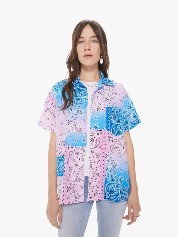 Arizona Love Bowling Shirt - Patch Tie Dye Blue Pink sold by MOTHER
