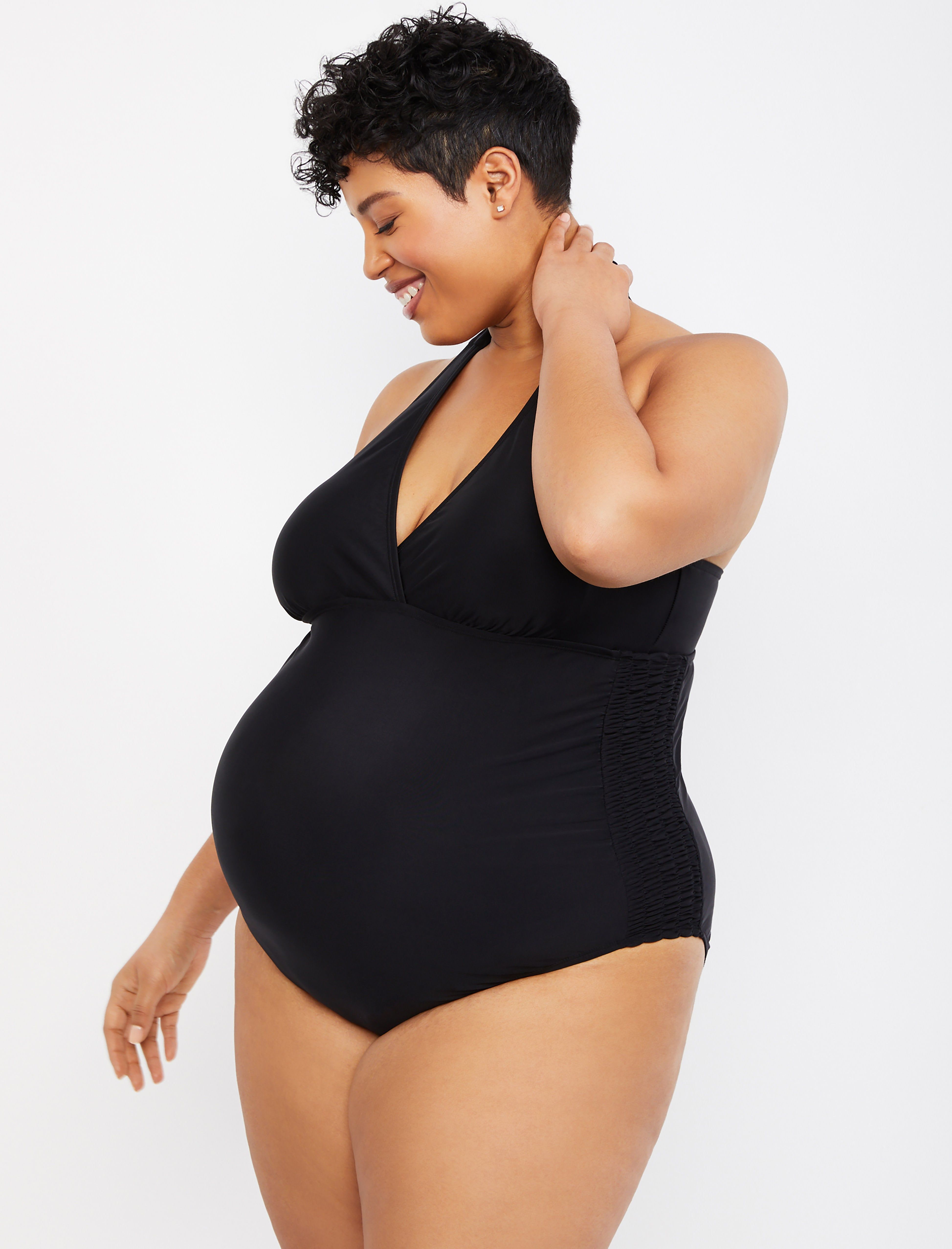 Beach Bump™ Plus Size Smocked Waist Maternity One Piece Swimsuit UPF 50+ sold by Motherhood Maternity product image thumbnail 2