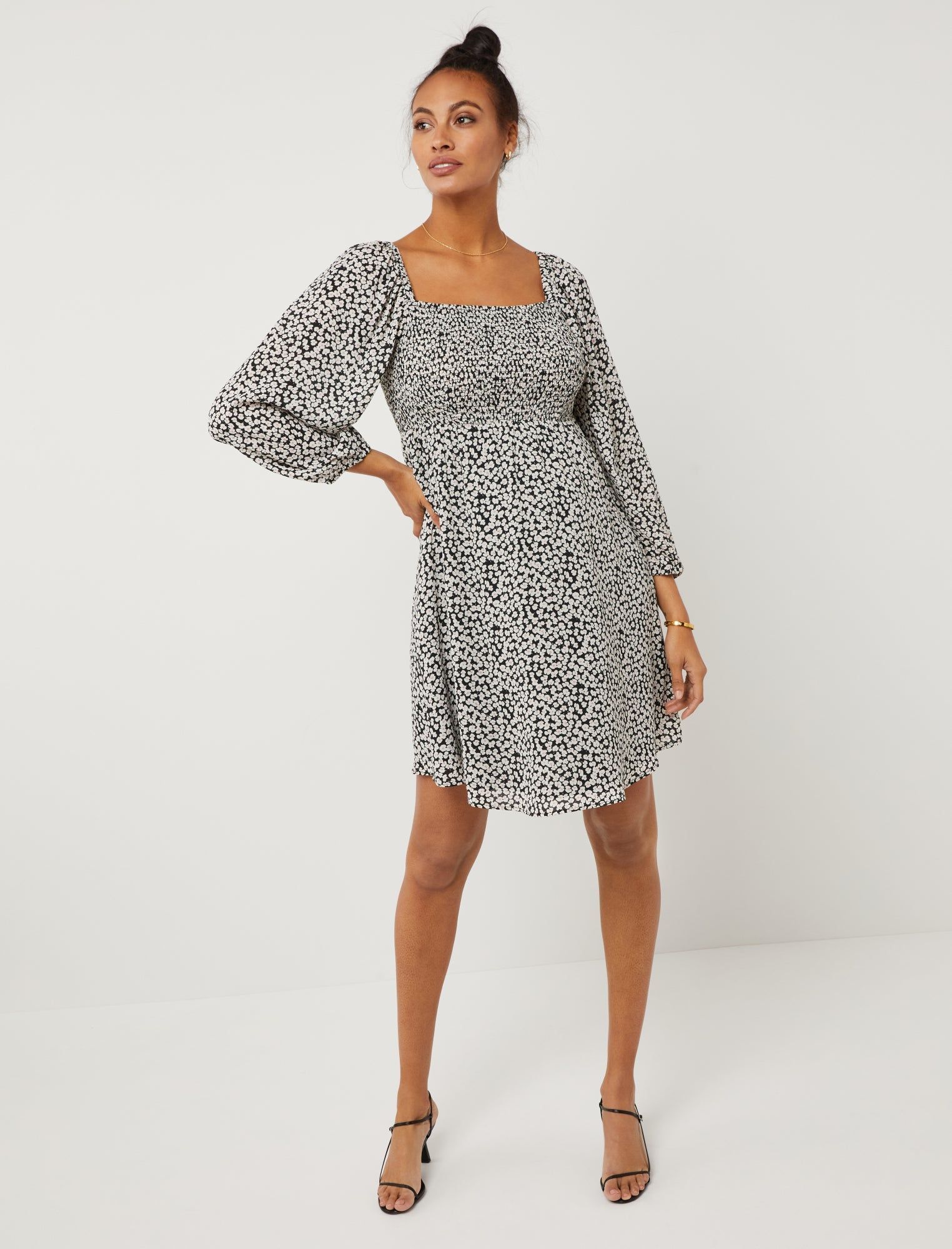 Smocked Babydoll Maternity Dress sold by Motherhood Maternity product image thumbnail 4