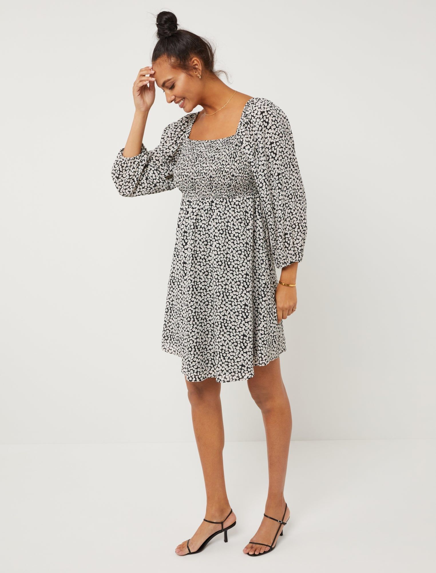 Smocked Babydoll Maternity Dress sold by Motherhood Maternity product image thumbnail 5