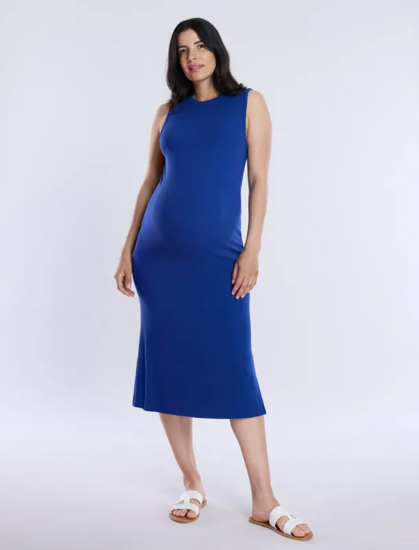 Sleeveless Rib Knit Midi Dress sold by Motherhood Maternity