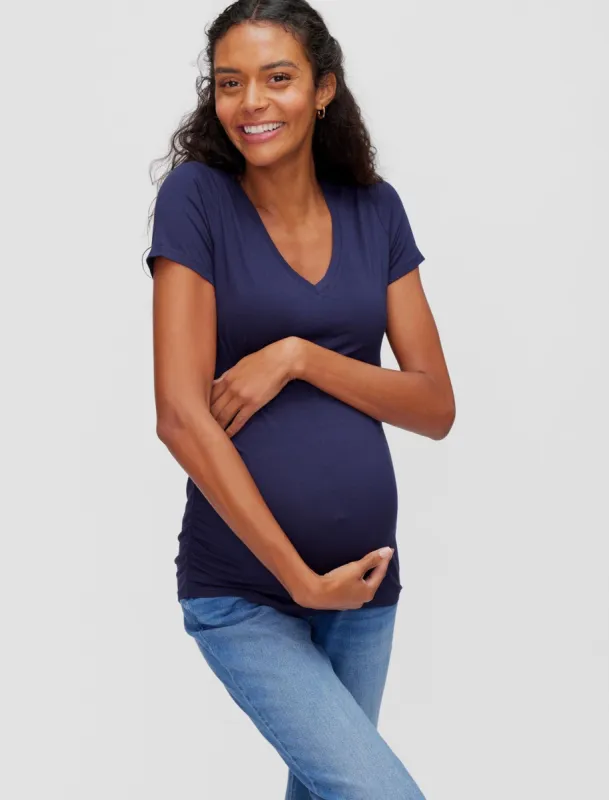 V-Neck Side Ruched Maternity Tee sold by Motherhood Maternity